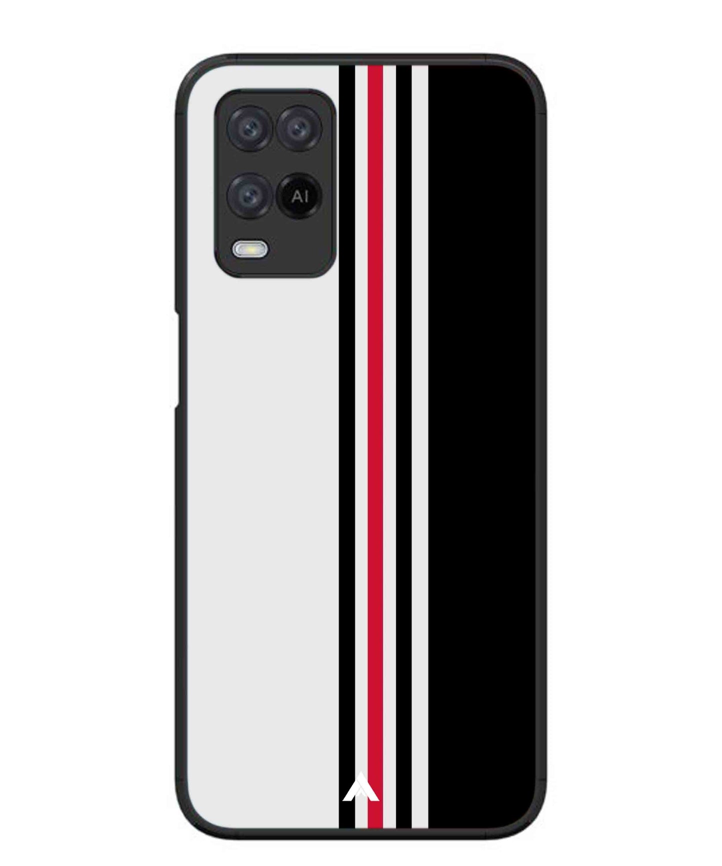 Stripe Pattern 3 Metal Back Cover Phone Case for Oppo A54