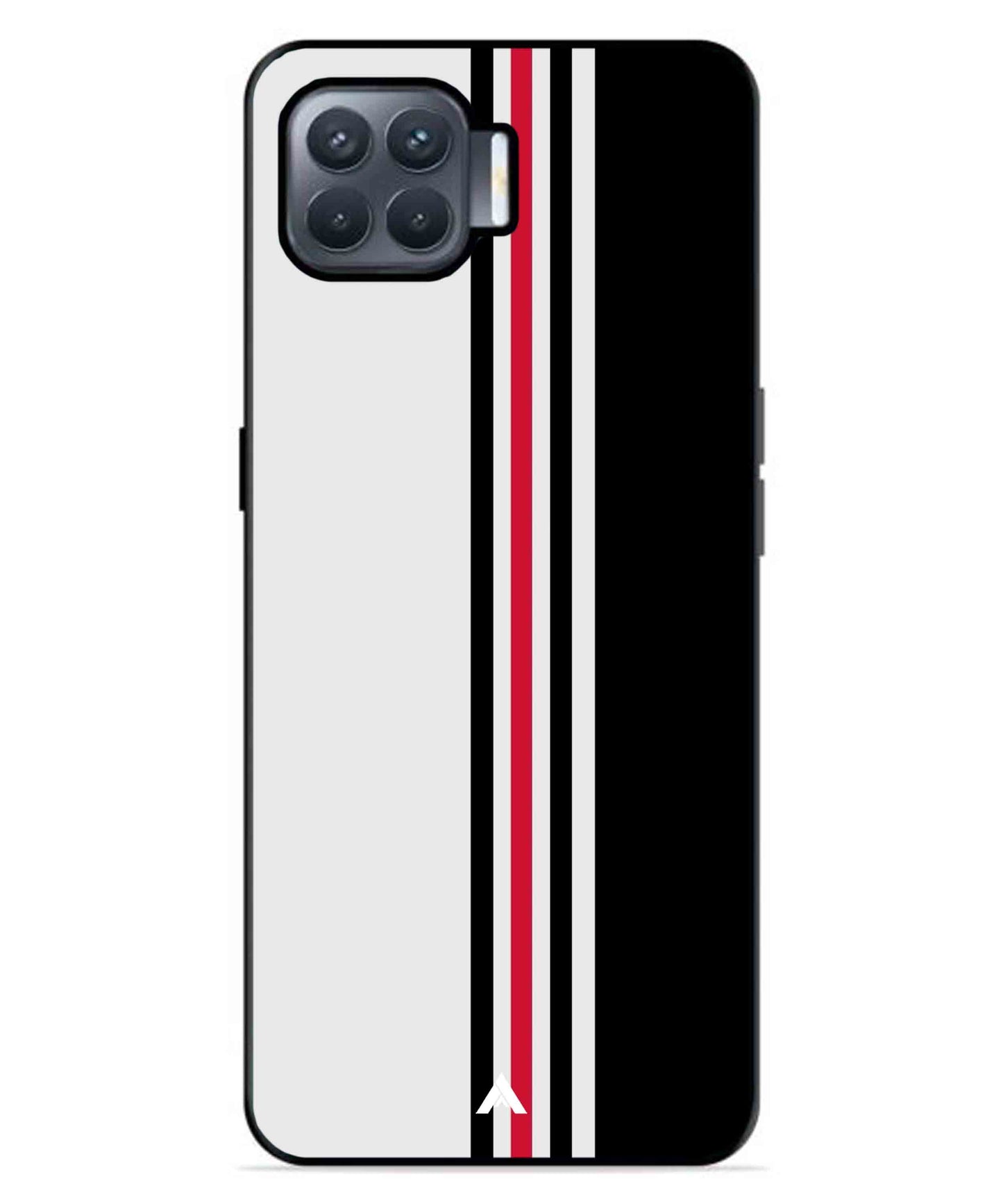 Stripe Pattern 3 Metal Back Cover Phone Case for Oppo F17 Pro