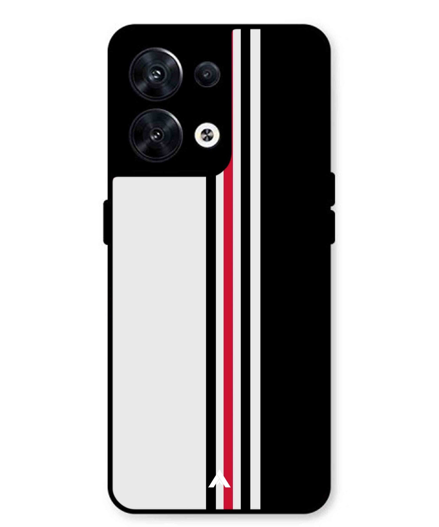 Stripe Pattern 3 Metal Back Cover Phone Case for Oppo Reno 10