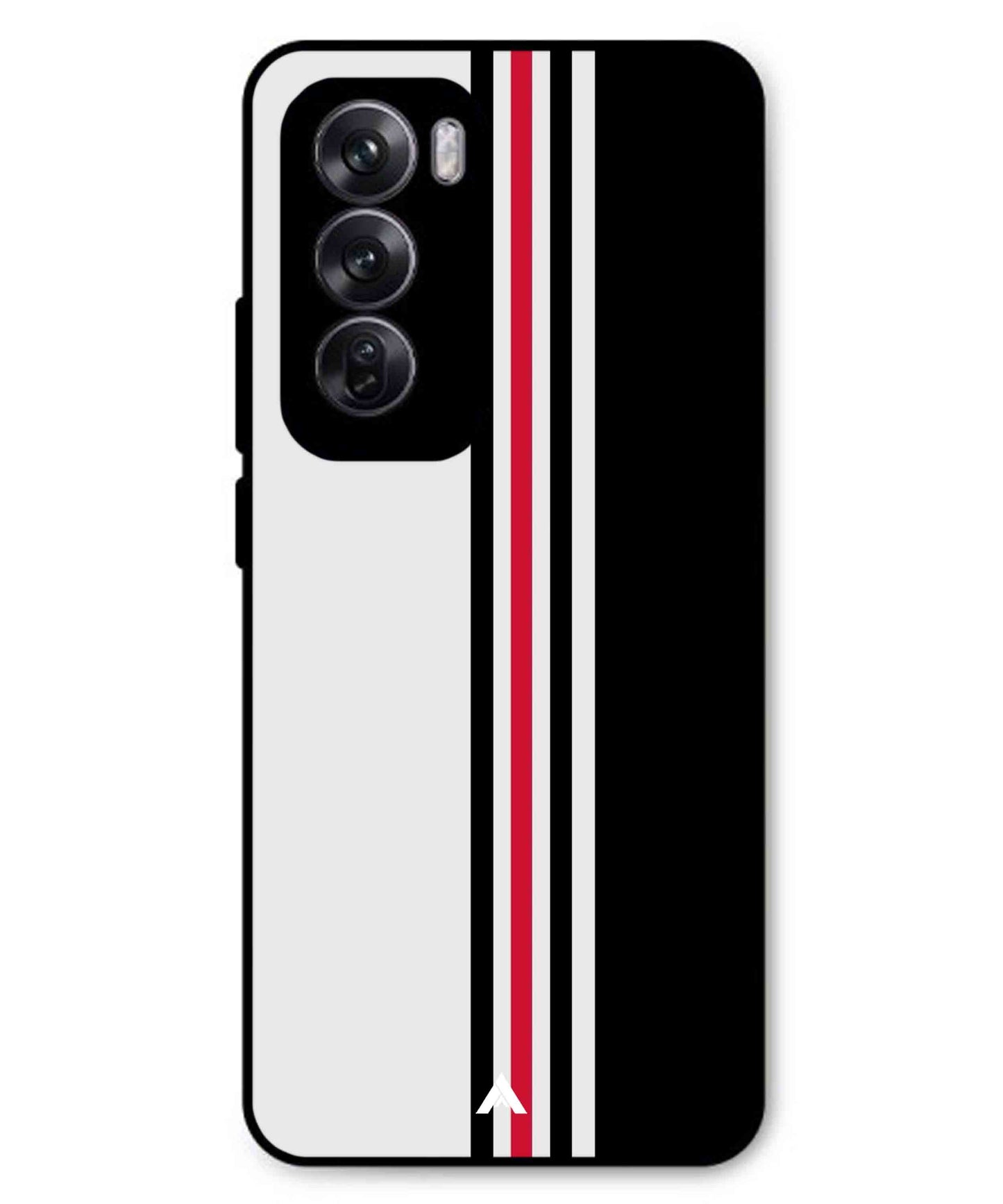 Stripe Pattern 3 Metal Back Cover Phone Case for Oppo Reno 12 Pro