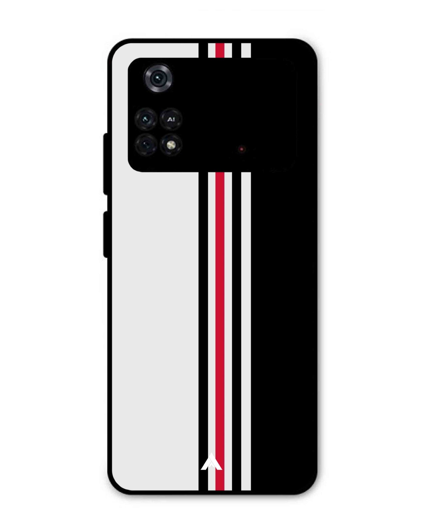 Stripe Pattern 3 Metal Back Cover Phone Case for Poco M4 Pro 4G