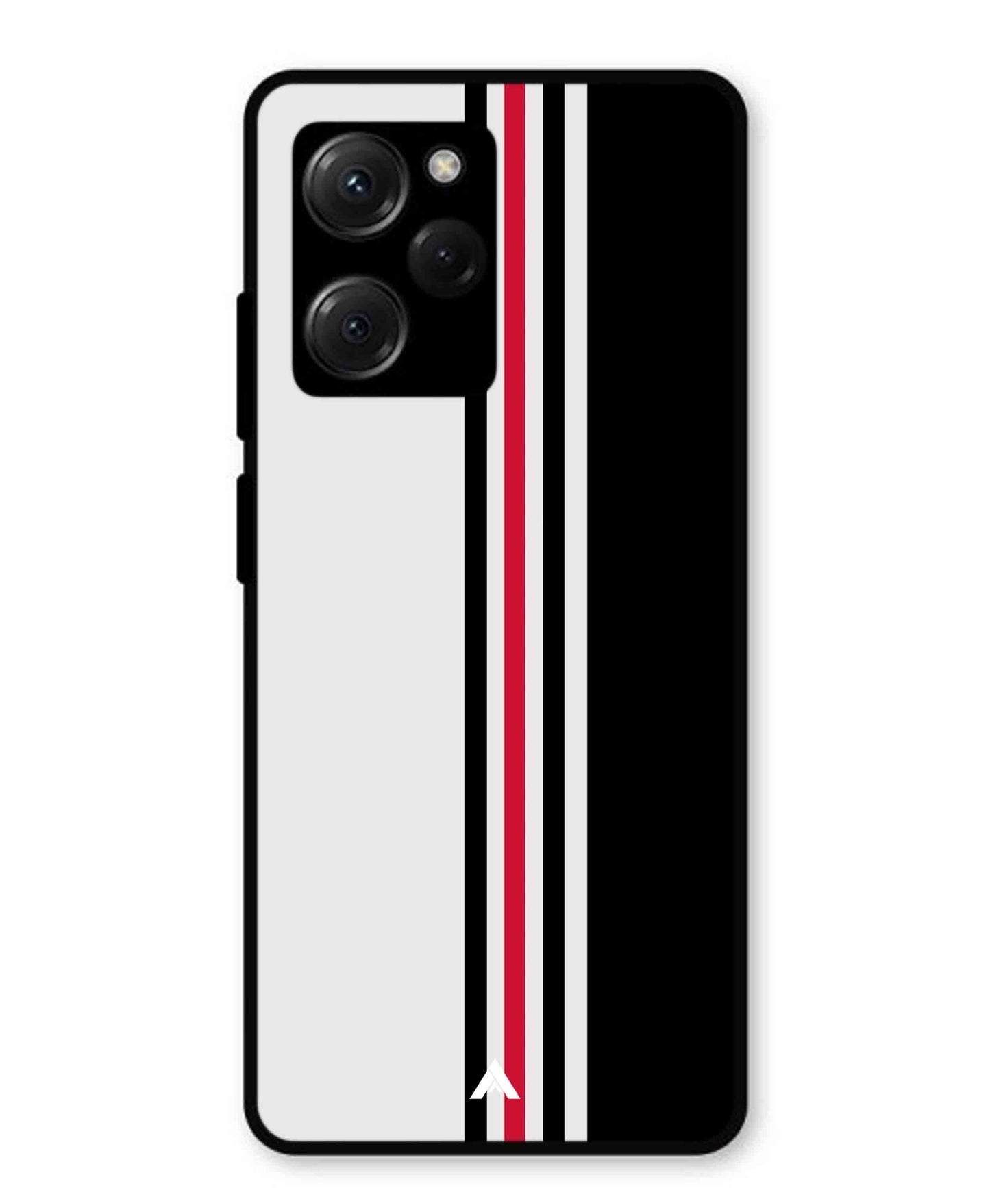 Stripe Pattern 3 Metal Back Cover Phone Case for Poco X5 Pro