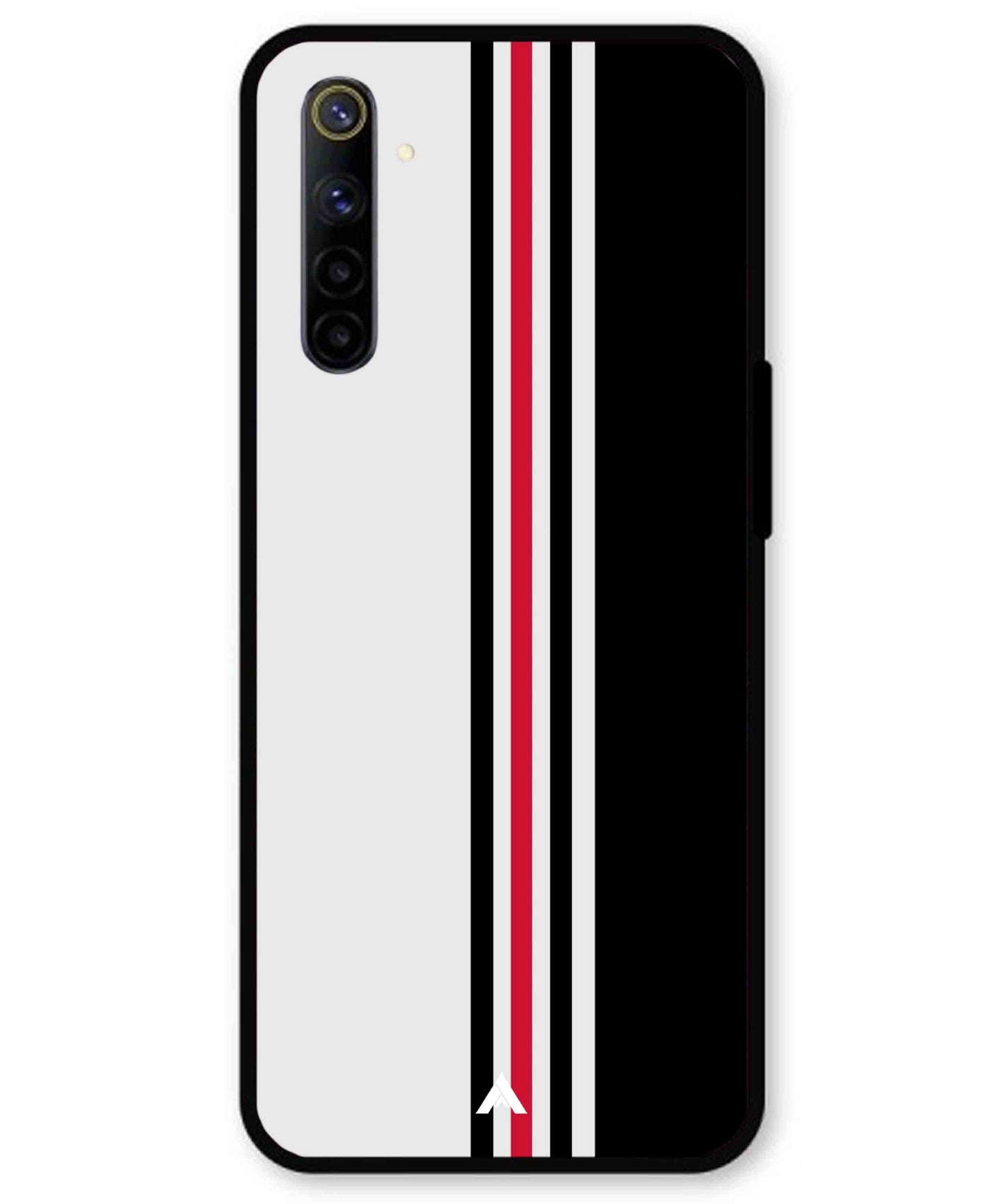 Stripe Pattern 3 Metal Back Cover Phone Case for Realme 6i