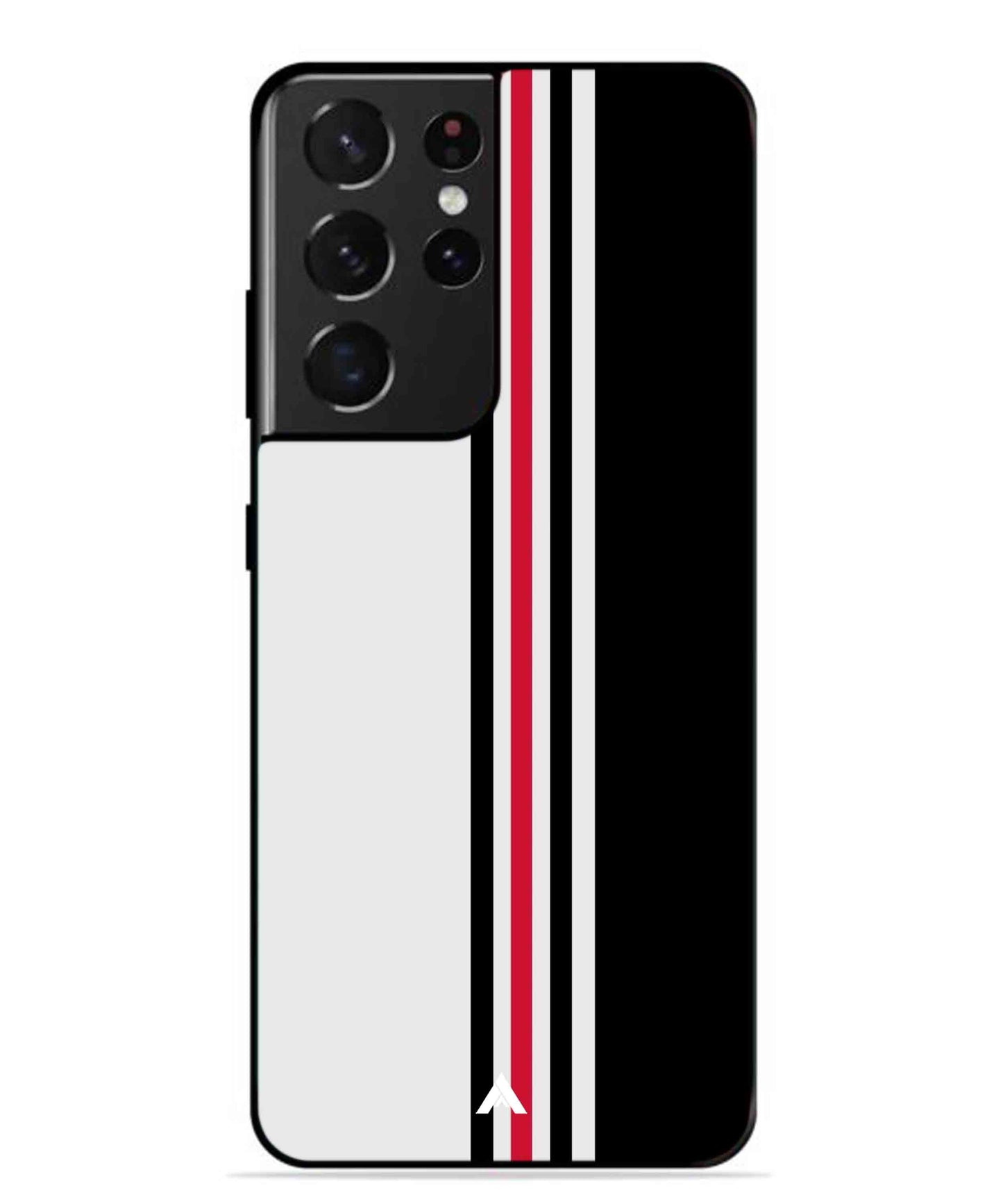 Stripe Pattern 3 Metal Back Cover Phone Case for Samsung Galaxy S21 Ultra