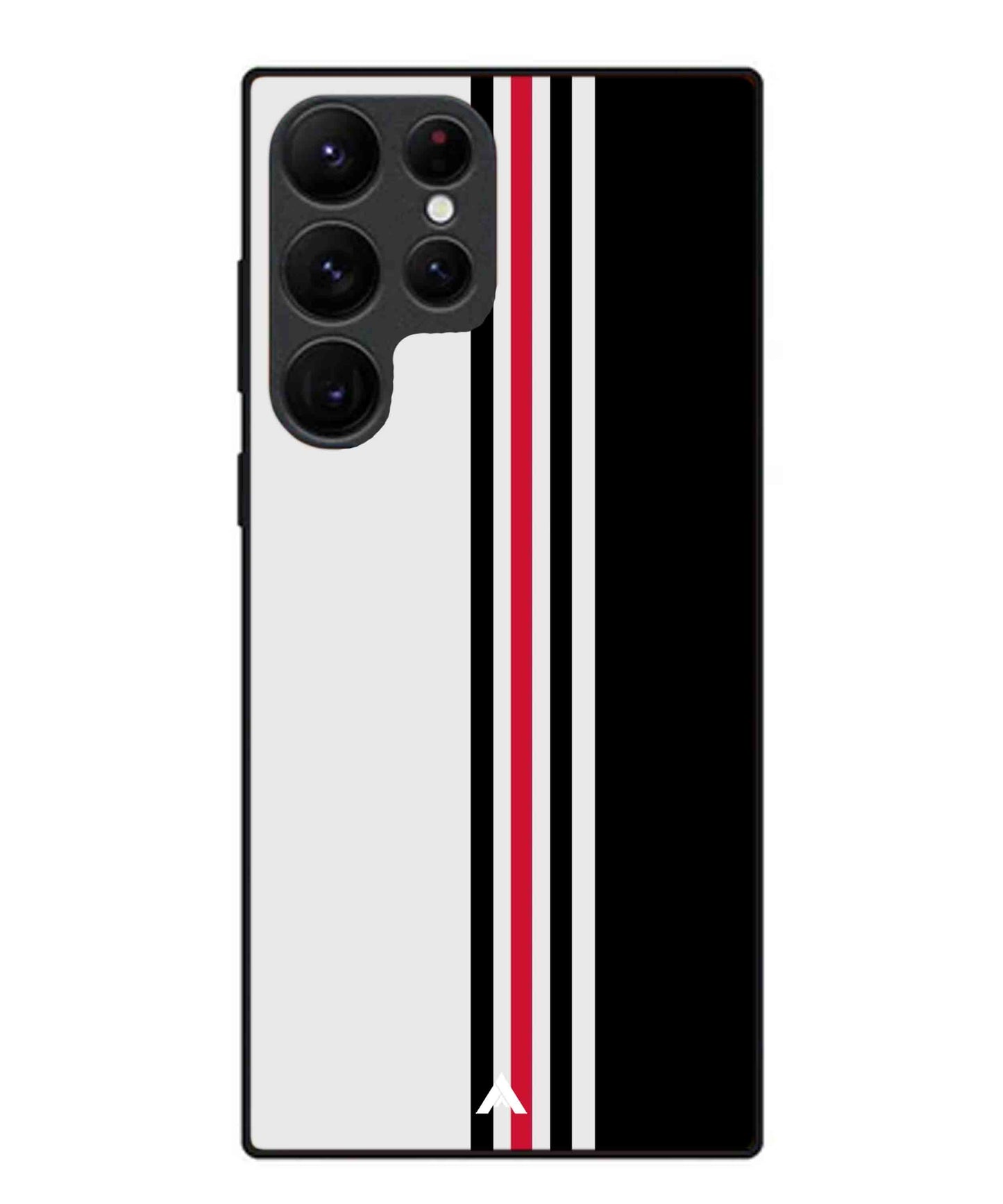 Stripe Pattern 3 Metal Back Cover Phone Case for Samsung Galaxy S22 Ultra