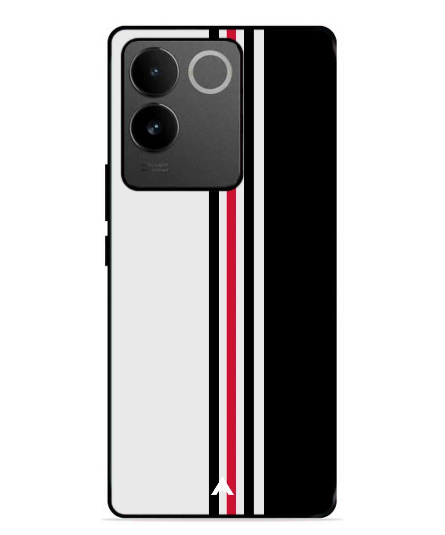 Stripe Pattern 3 Metal Back Cover Phone Case for Vivo T2 Pro