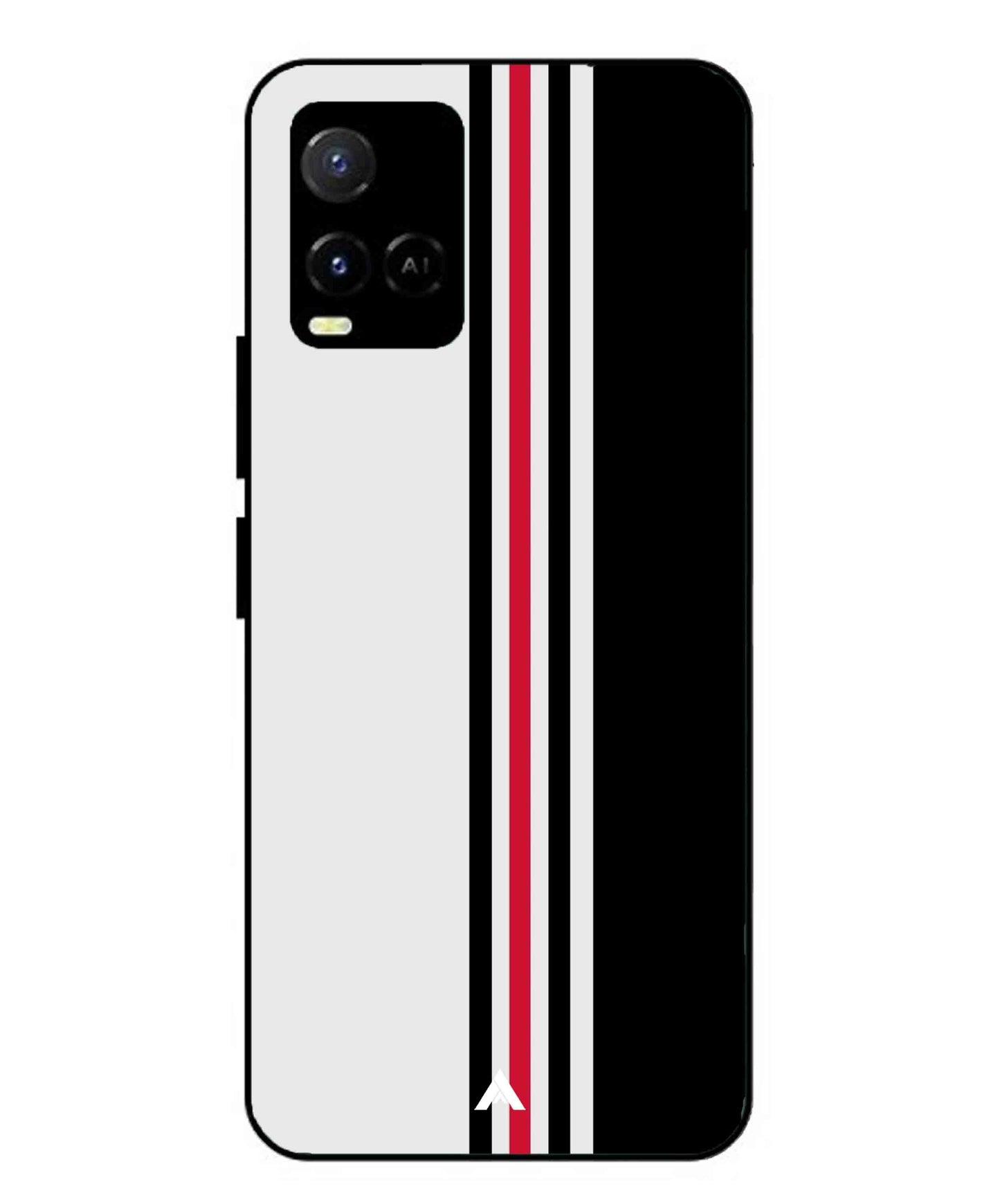 Stripe Pattern 3 Metal Back Cover Phone Case for Vivo Y21