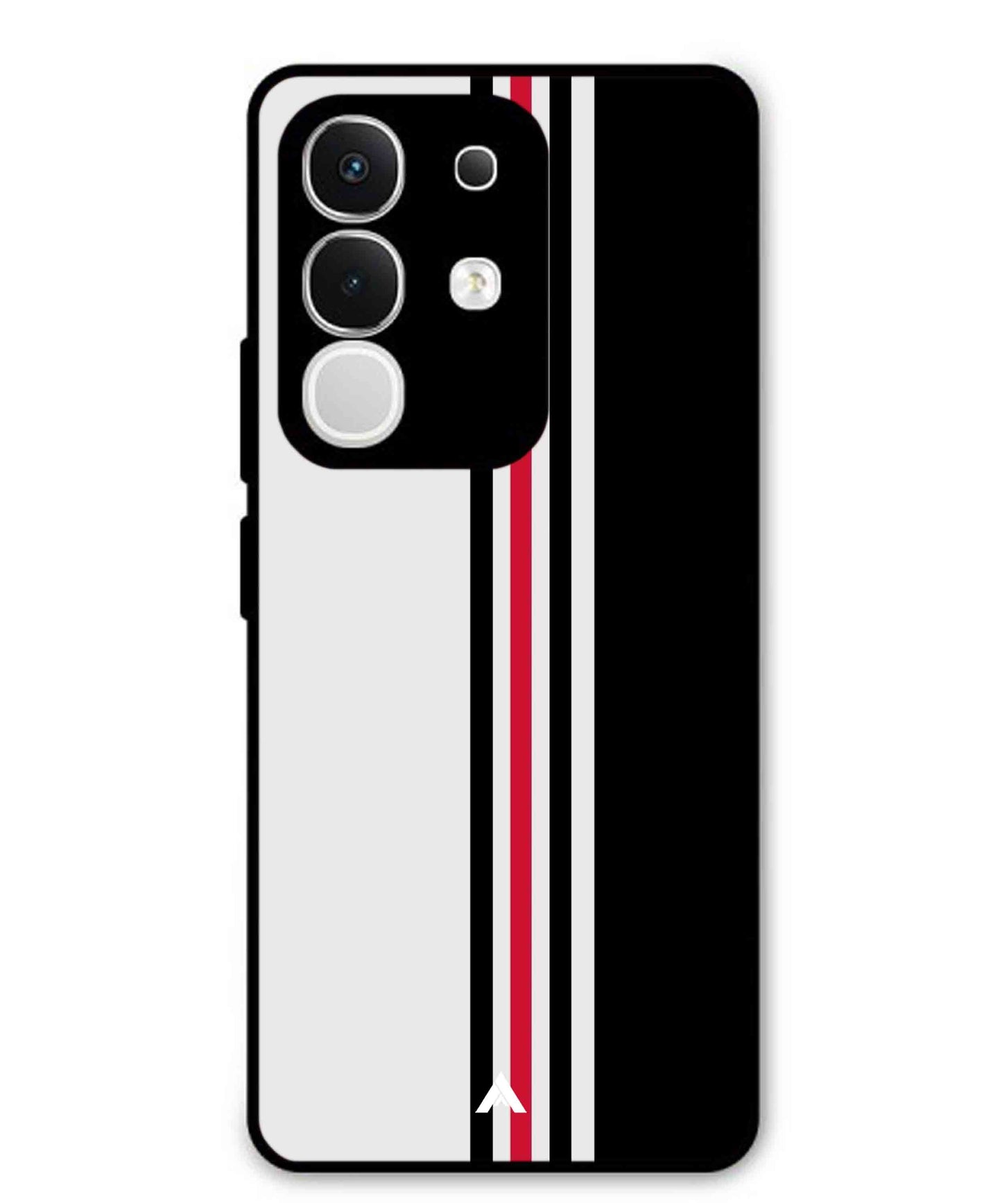 Stripe Pattern 3 Metal Back Cover Phone Case for Vivo Y29 4G