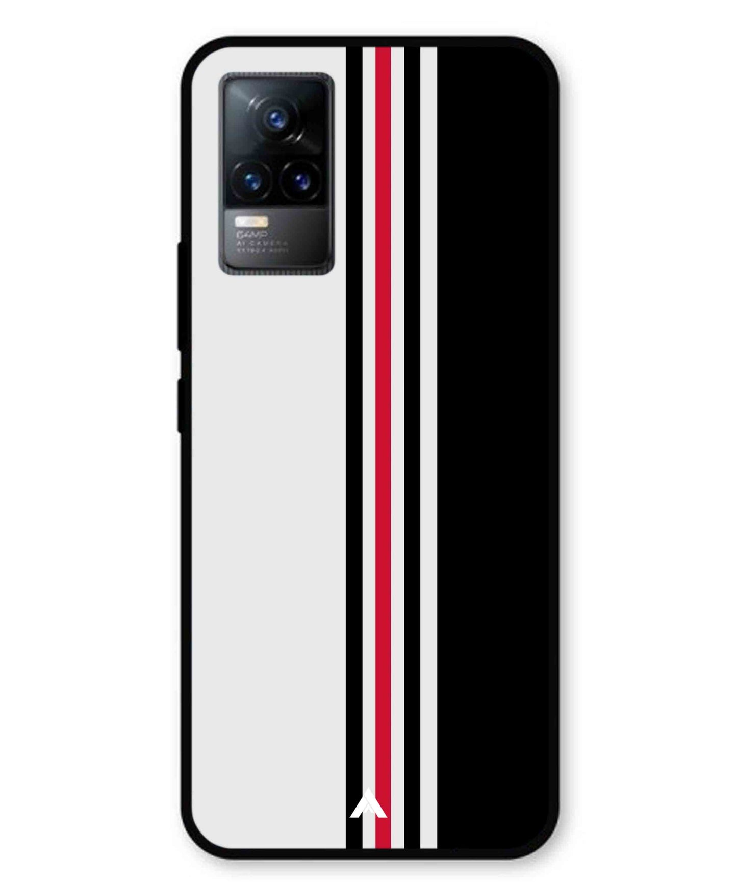 Stripe Pattern 3 Metal Back Cover Phone Case for Vivo v21e 4G