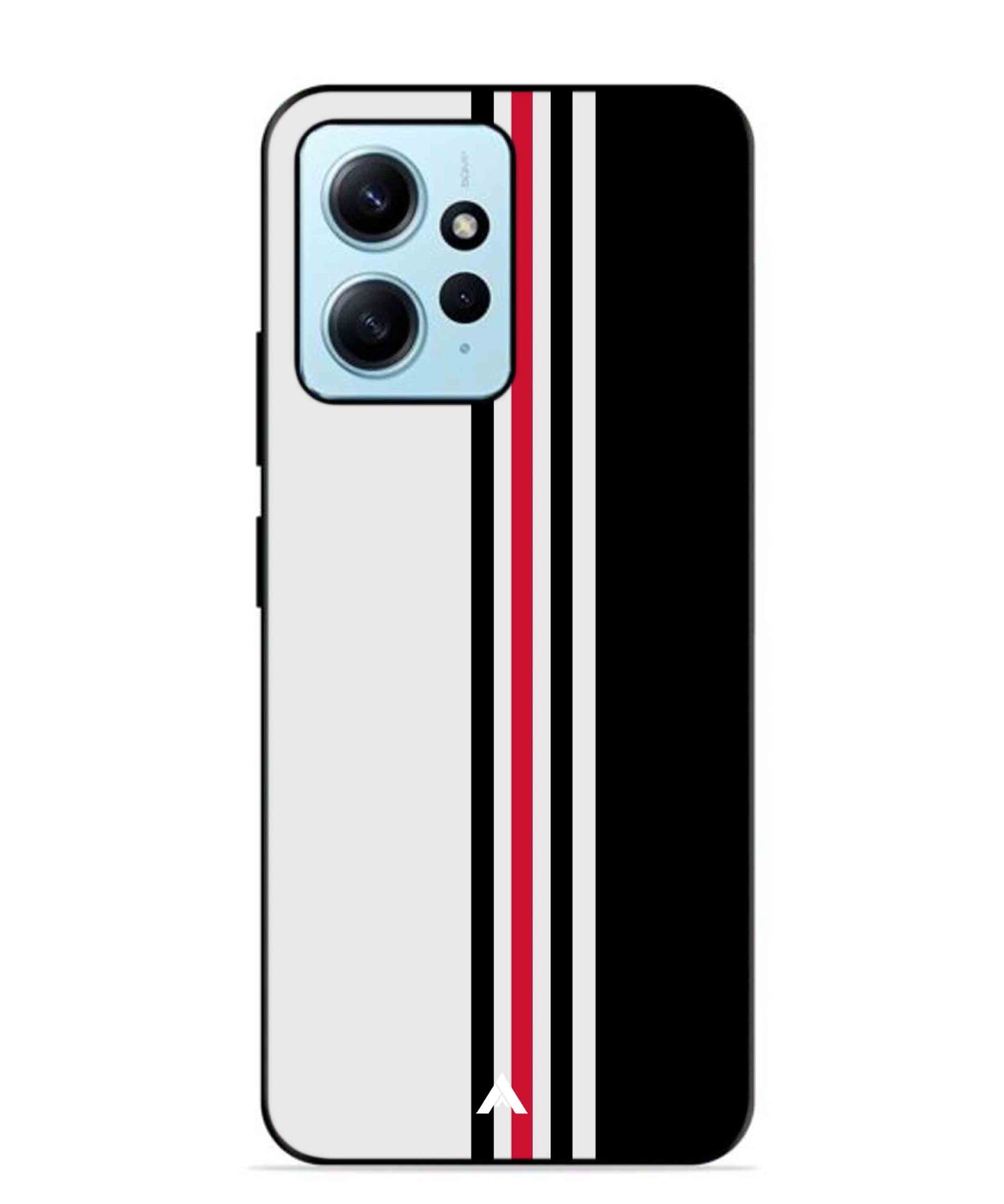 Stripe Pattern 3 Metal Back Cover Phone Case for Xiaomi Redmi Note 12 4G