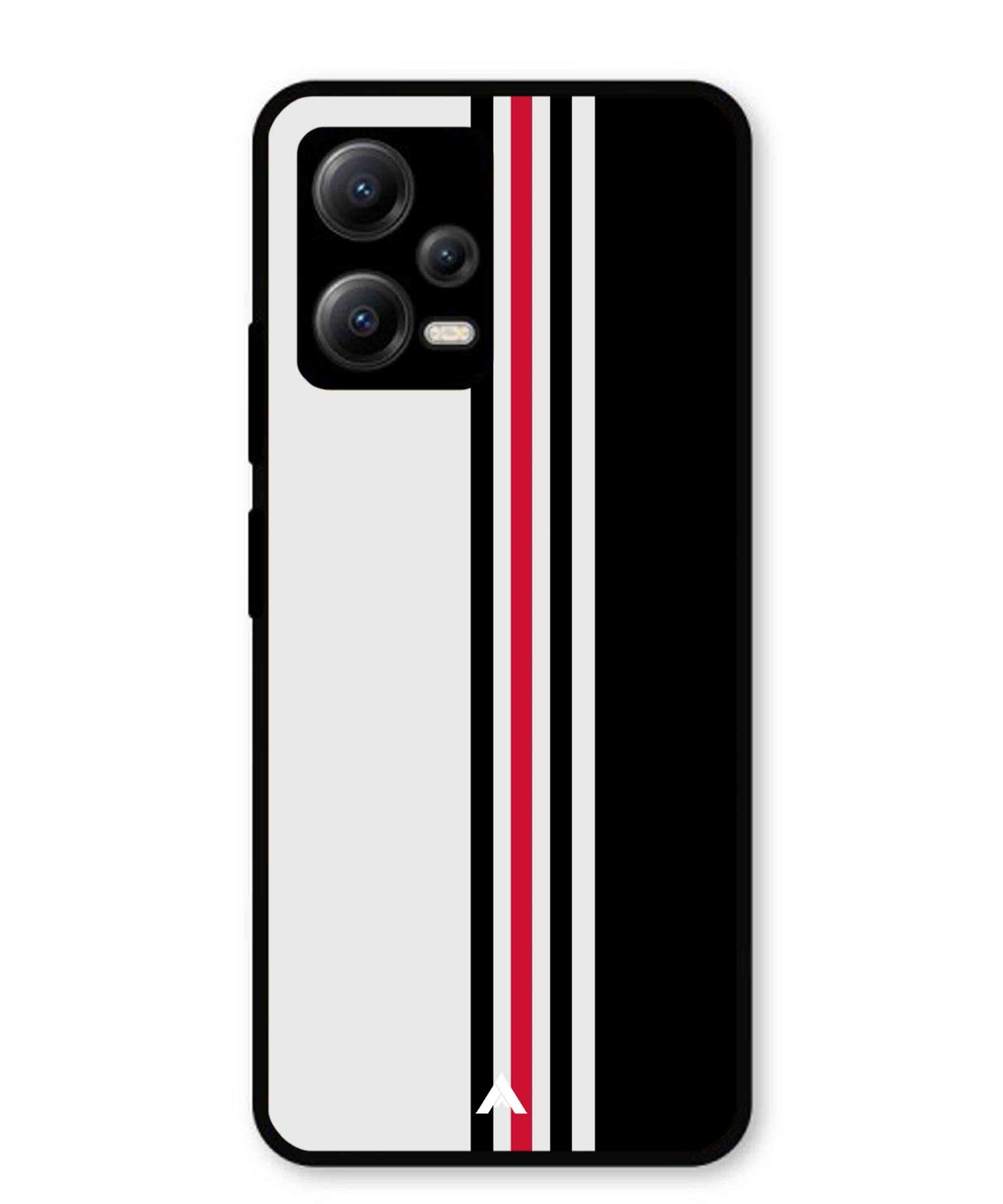 Stripe Pattern 3 Metal Back Cover Phone Case for Xiaomi Redmi Note 12 5G