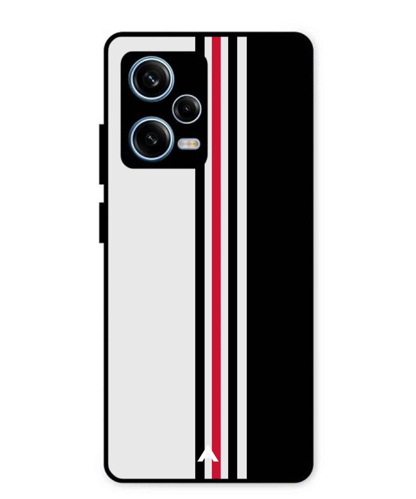 Stripe Pattern 3 Metal Back Cover Phone Case for Xiaomi Redmi Note 12 Pro Plus