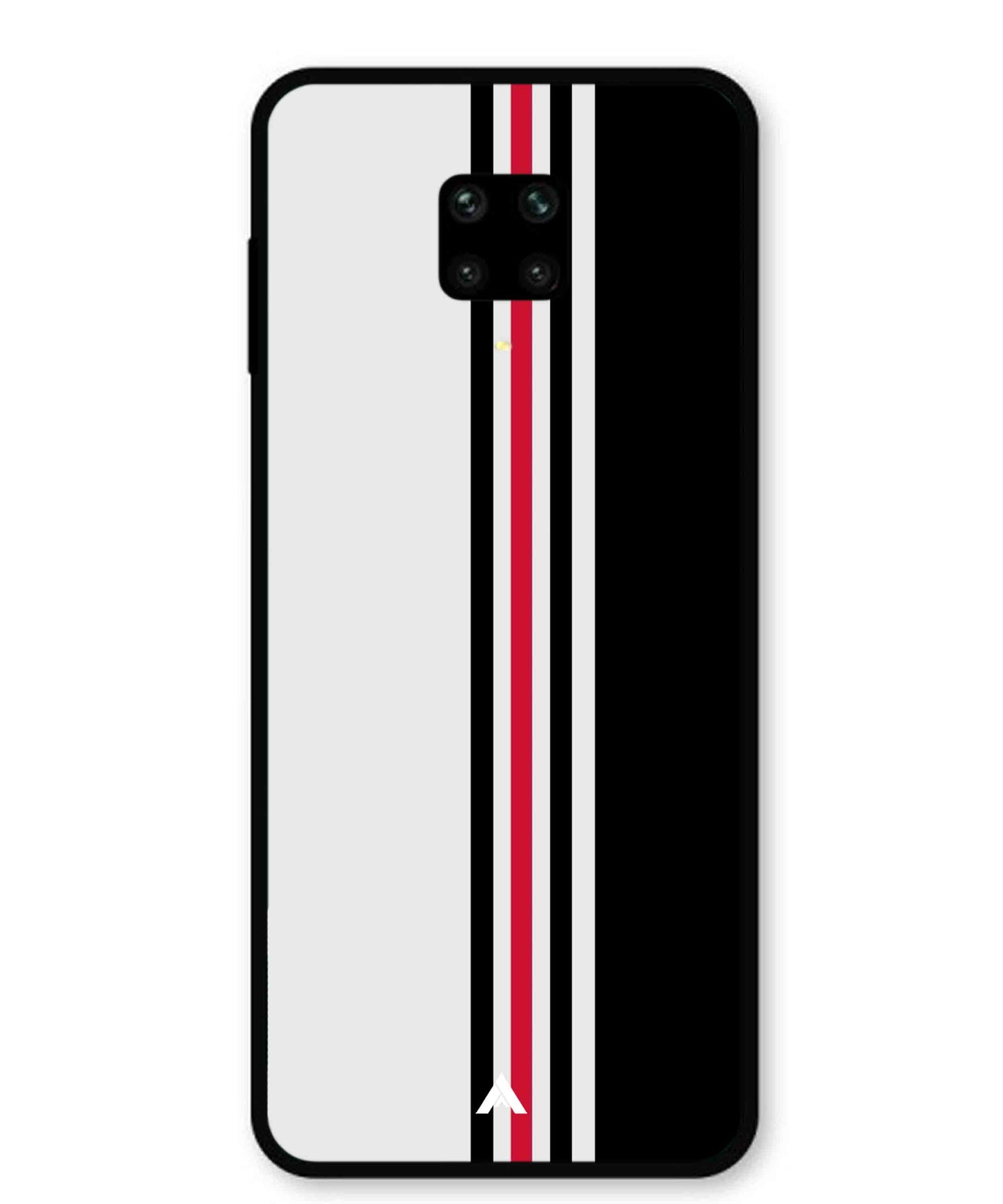 Stripe Pattern 3 Metal Back Cover Phone Case for Xiaomi Redmi Note 9 Pro