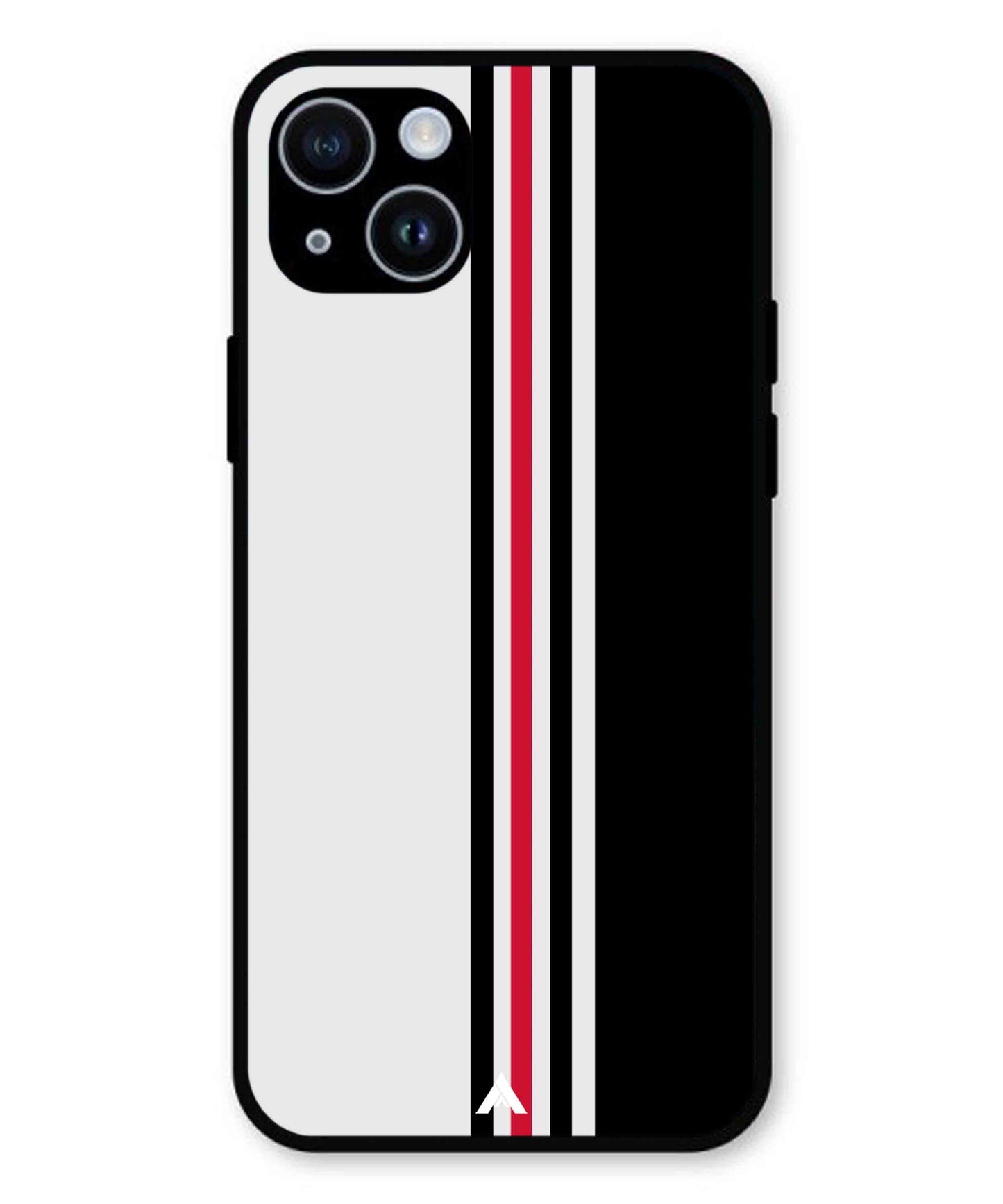 Stripe Pattern 3 Metal Back Cover Phone Case for iPhone 15 Plus