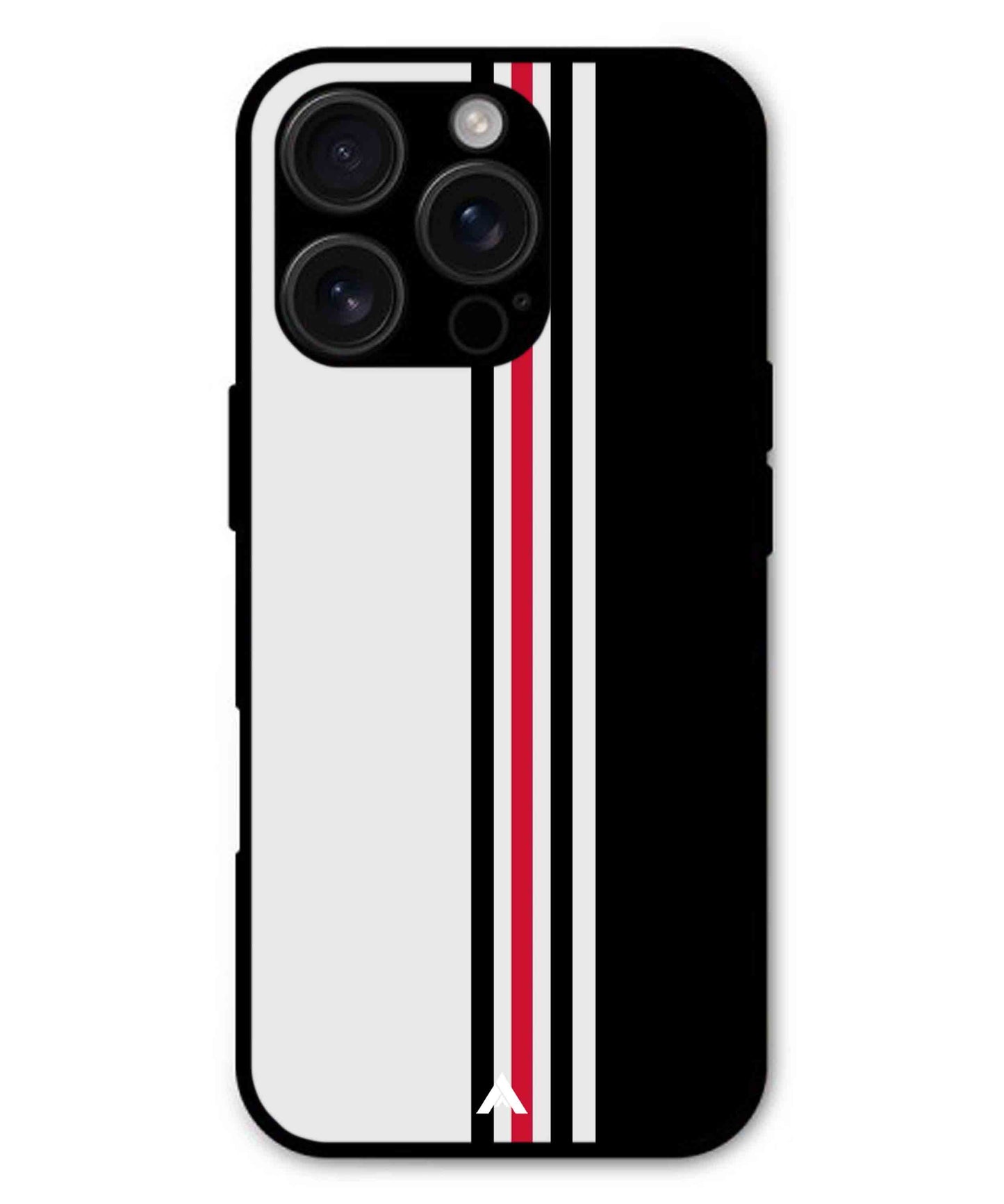 Stripe Pattern 3 Metal Back Cover Phone Case for iPhone 15 Pro