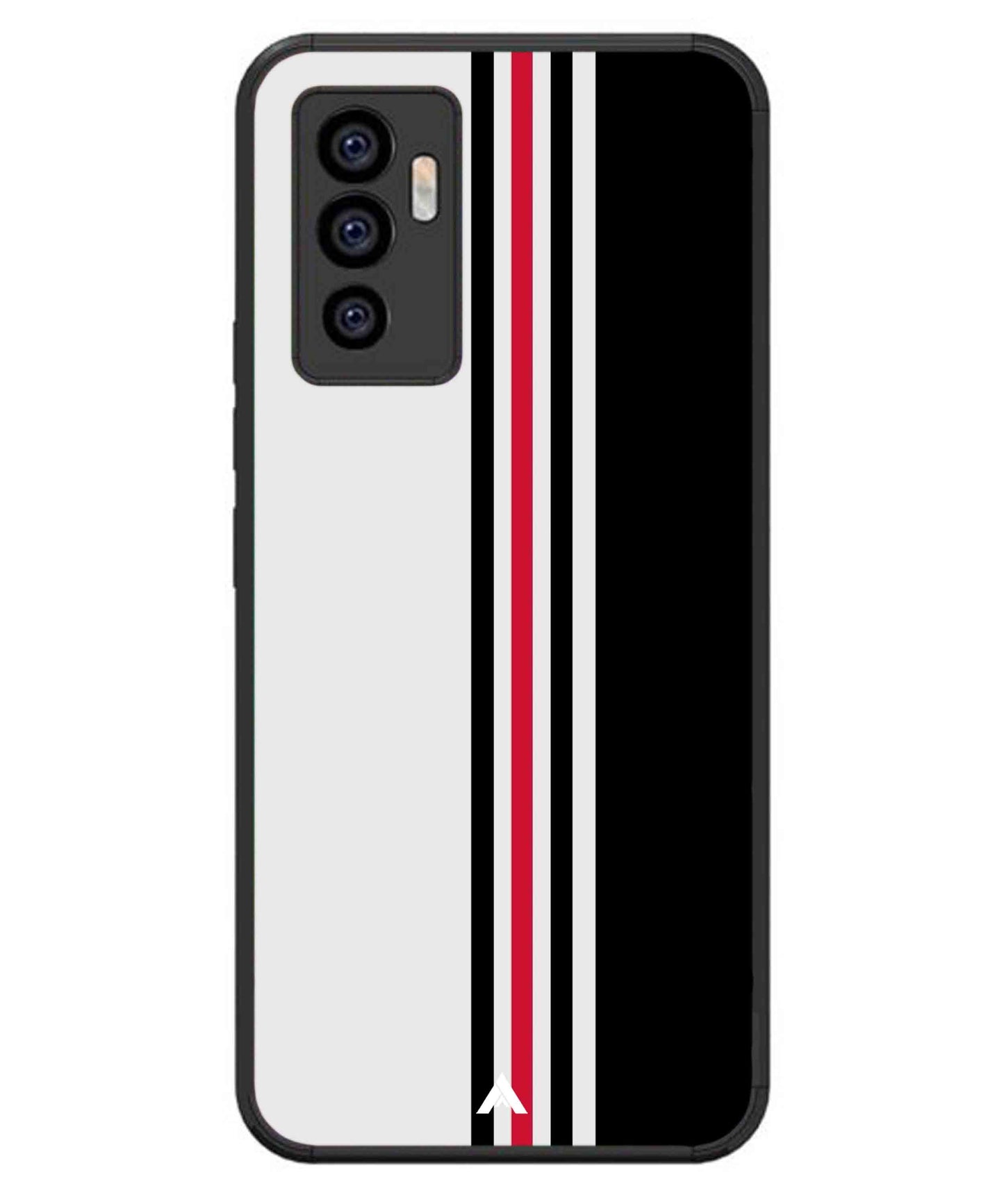 Stripe Pattern 3 Metal Back Cover Phone Case for iQOO Z6