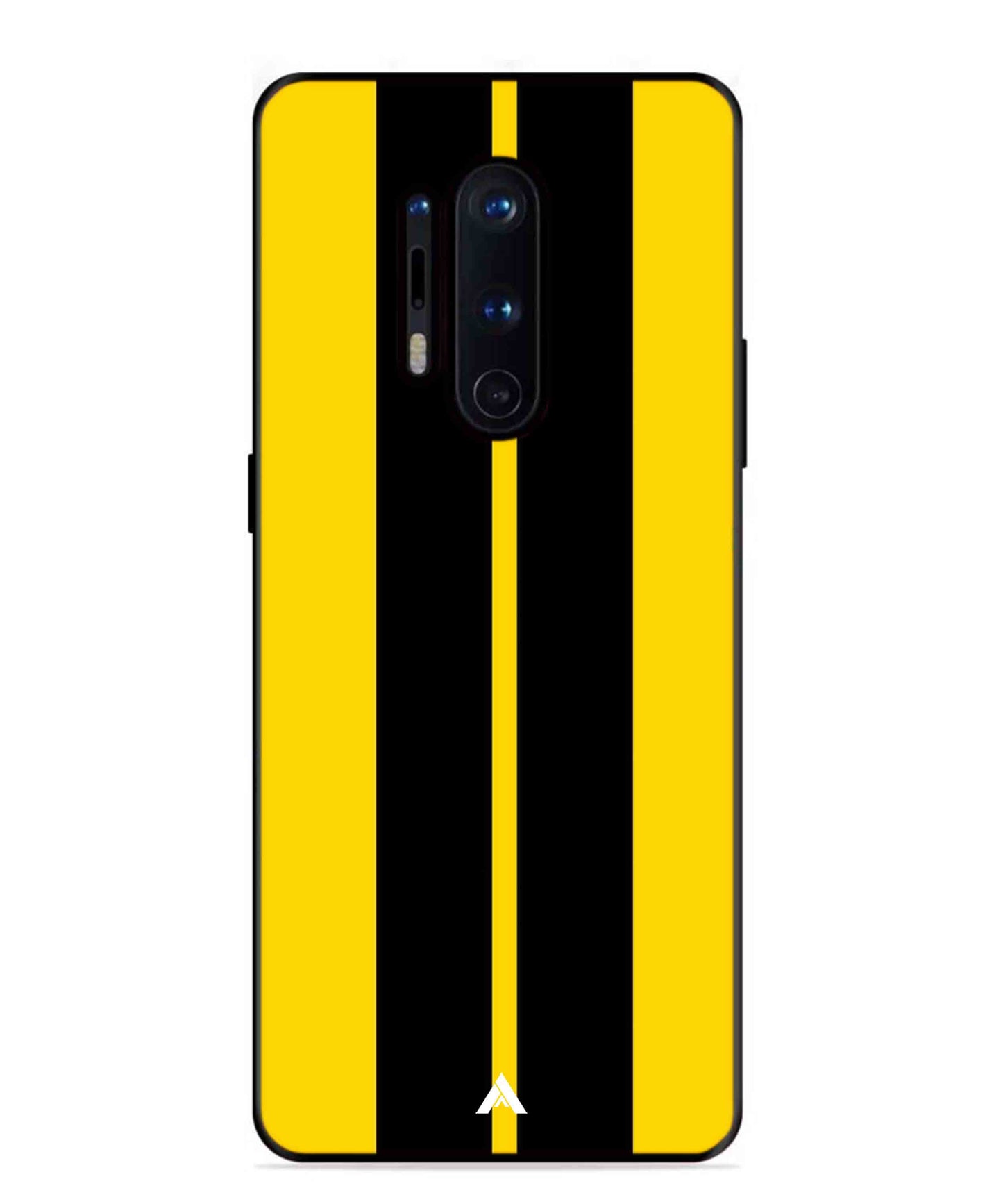 Stripe Pattern 4 Metal Back Cover Phone Case for Oneplus 8 Pro