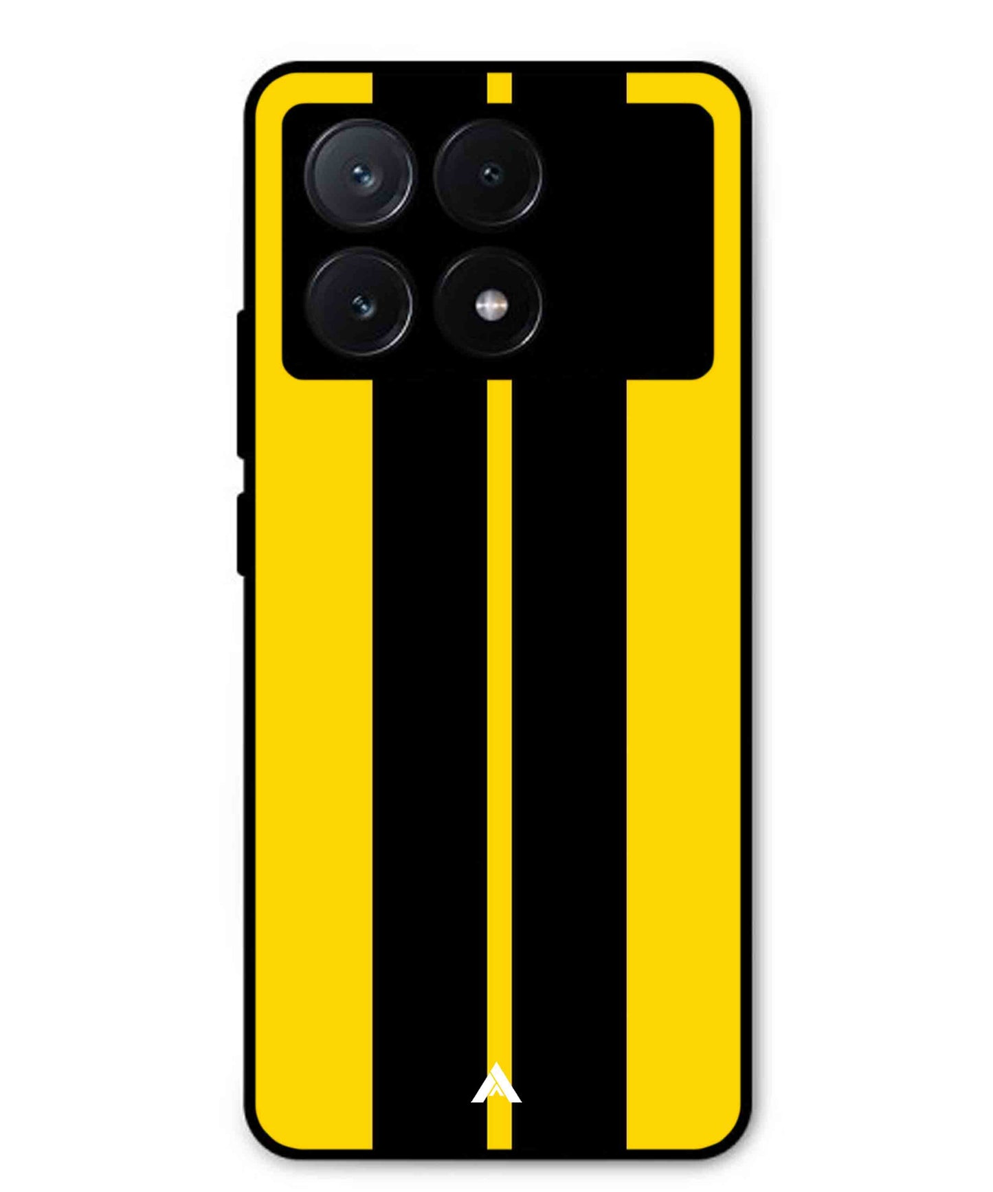 Stripe Pattern 4 Metal Back Cover Phone Case for Poco X6 Pro