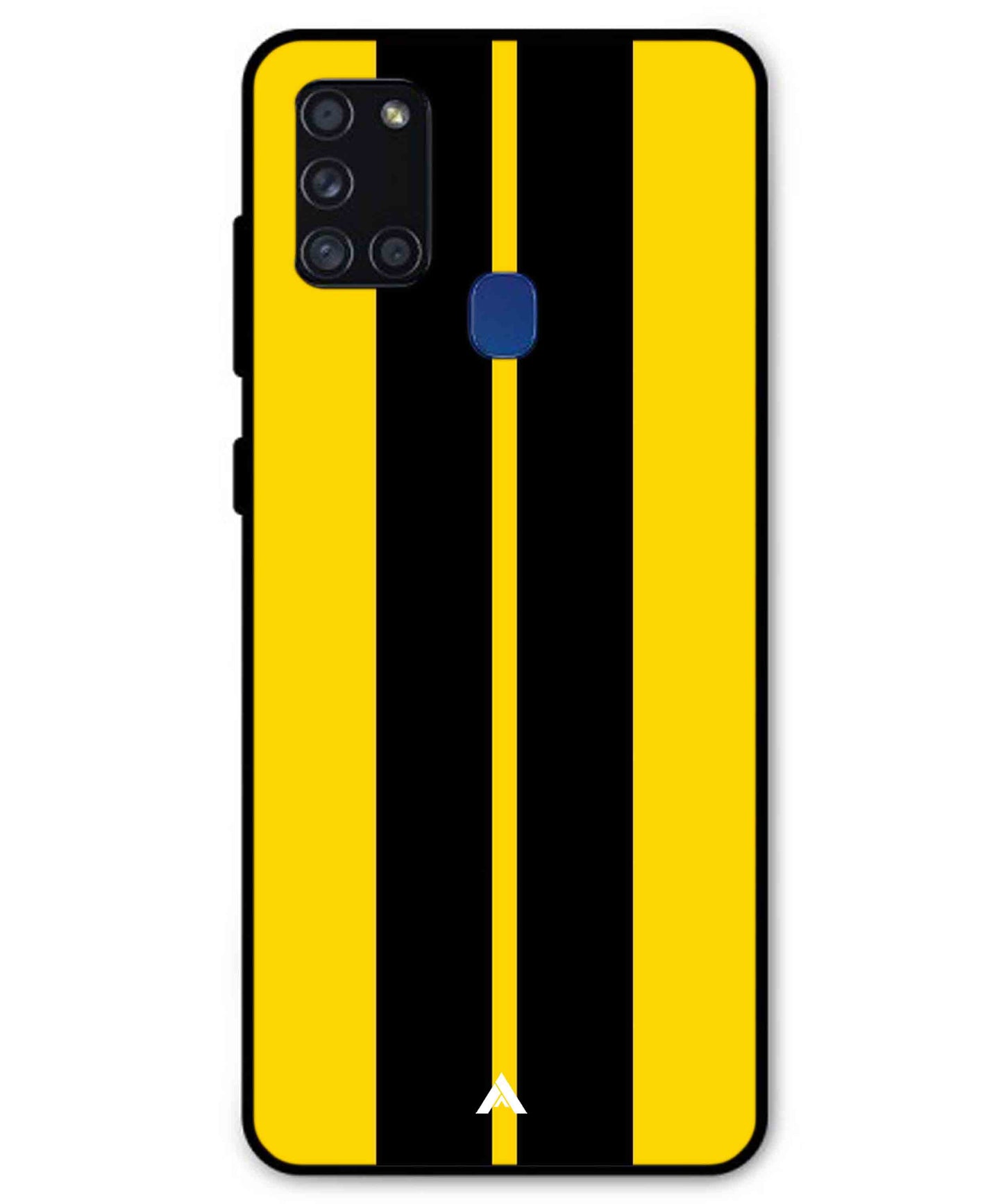 Stripe Pattern 4 Metal Back Cover Phone Case for Samsung Galaxy A21s