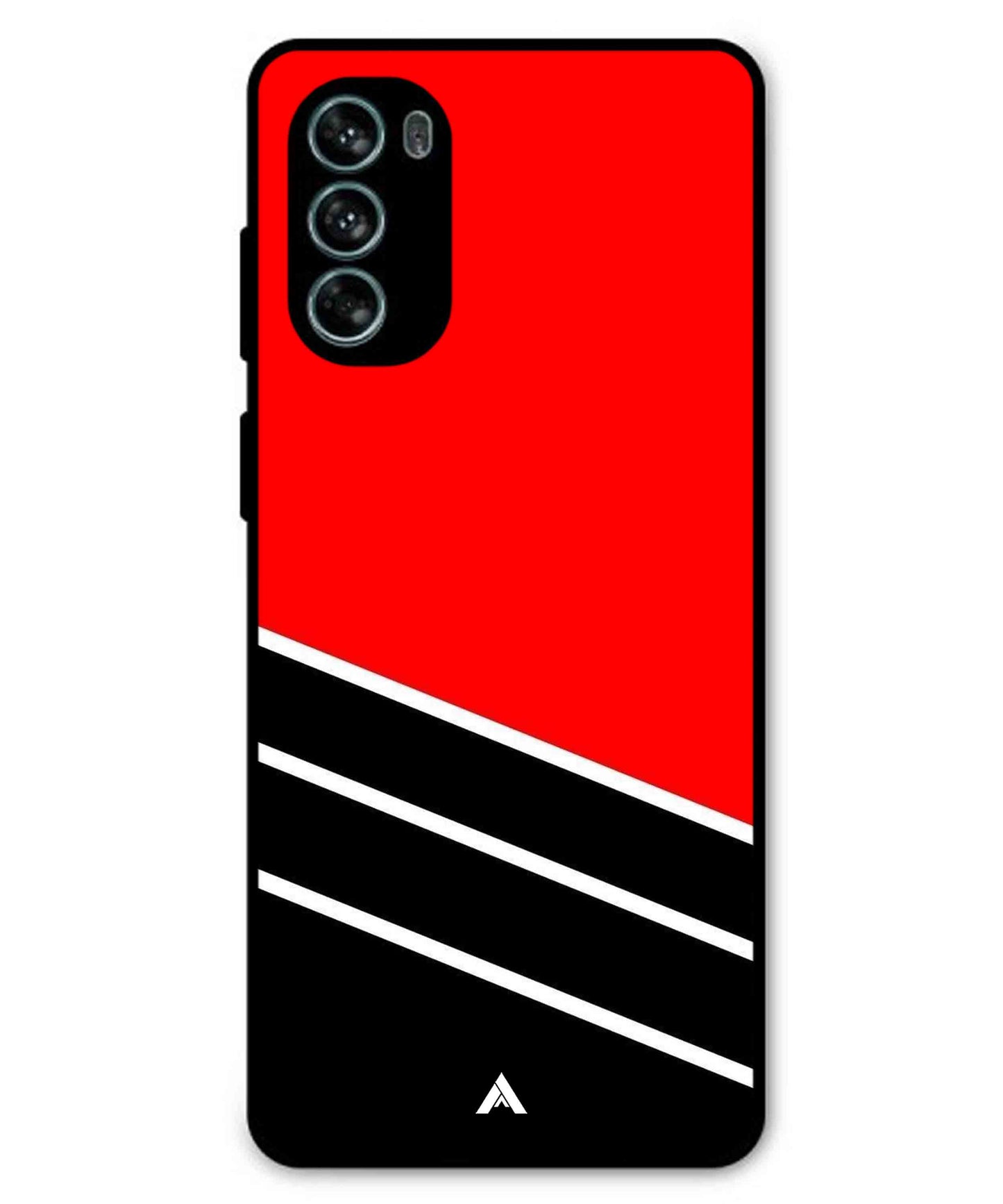 Stripe Pattern 7 Metal Back Cover Phone Case for Moto G62