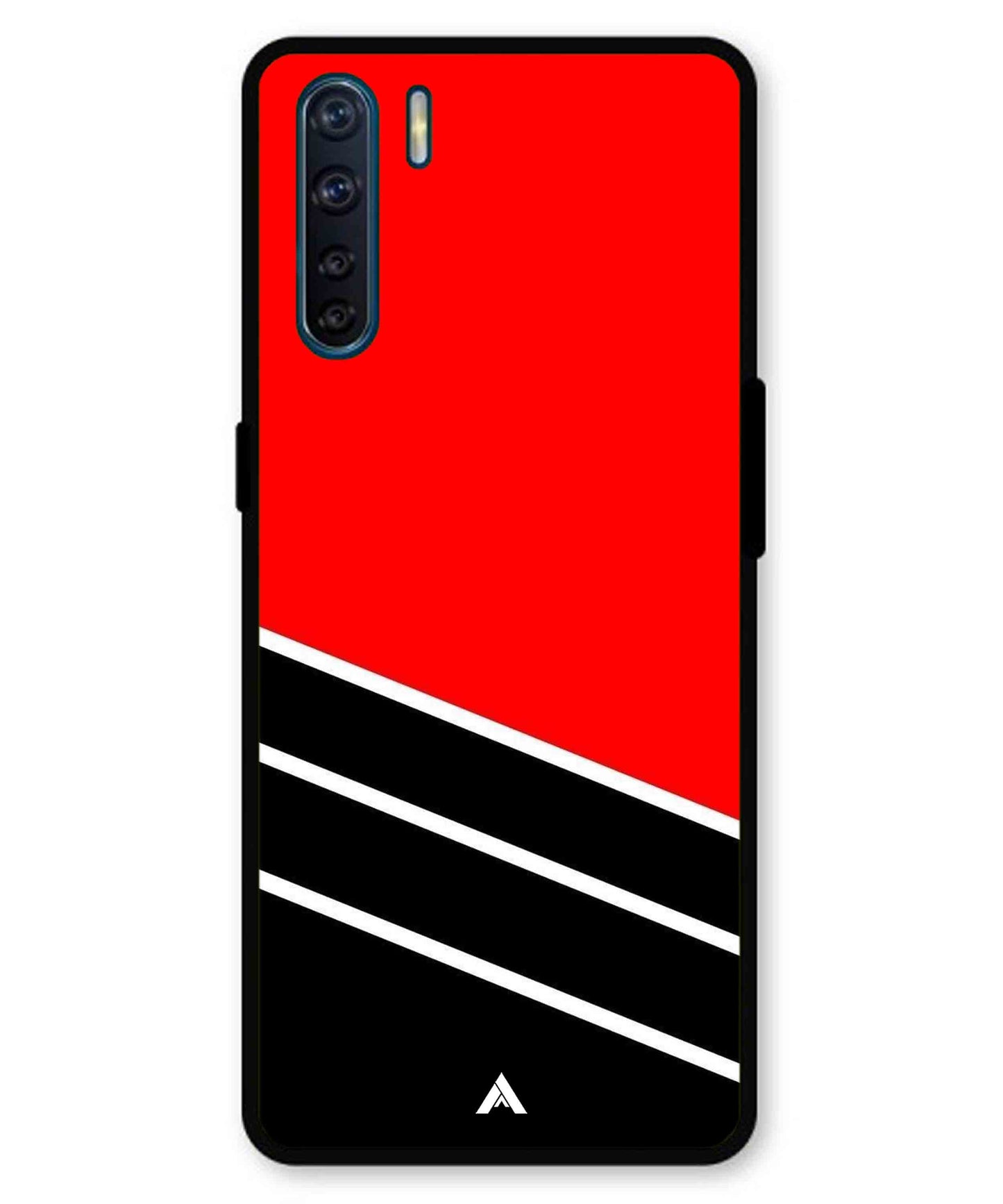 Stripe Pattern 7 Metal Back Cover Phone Case for Oppo A91
