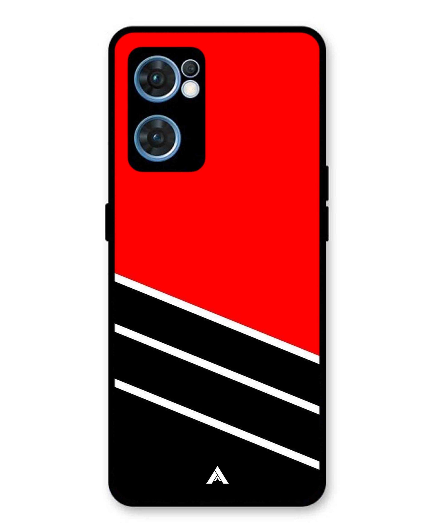 Stripe Pattern 7 Metal Back Cover Phone Case for Oppo F21 Pro 4G