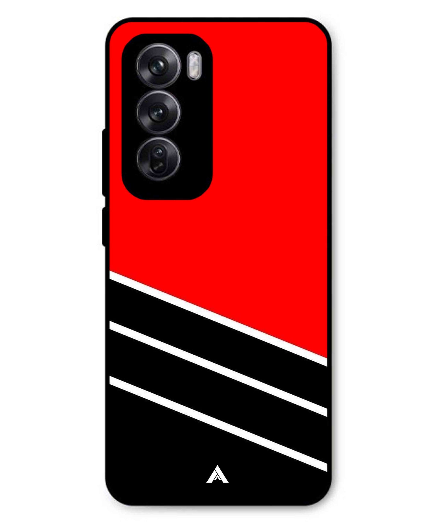 Stripe Pattern 7 Metal Back Cover Phone Case for Oppo Reno 12