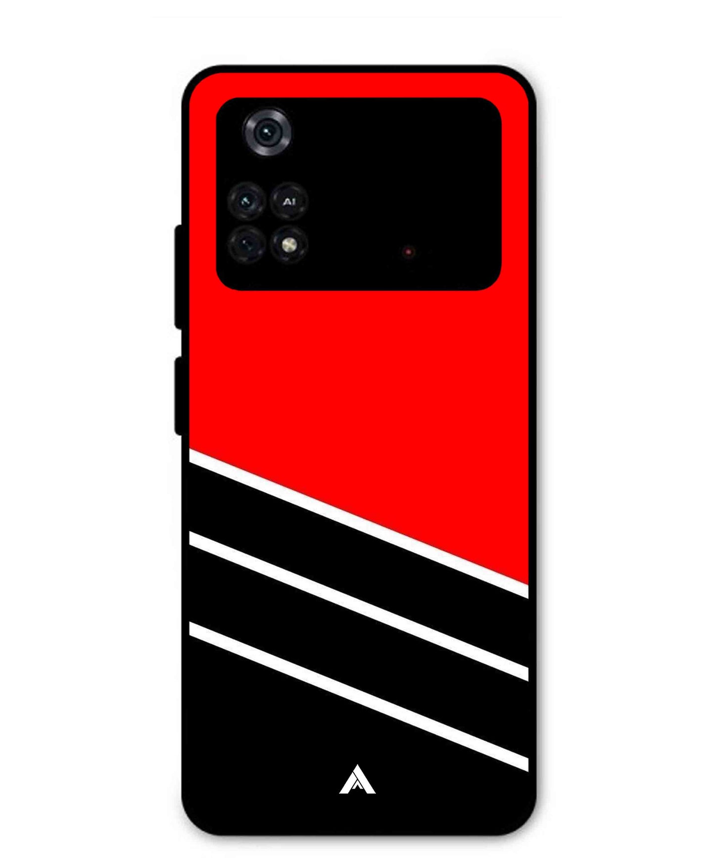 Stripe Pattern 7 Metal Back Cover Phone Case for Poco M4 Pro 4G