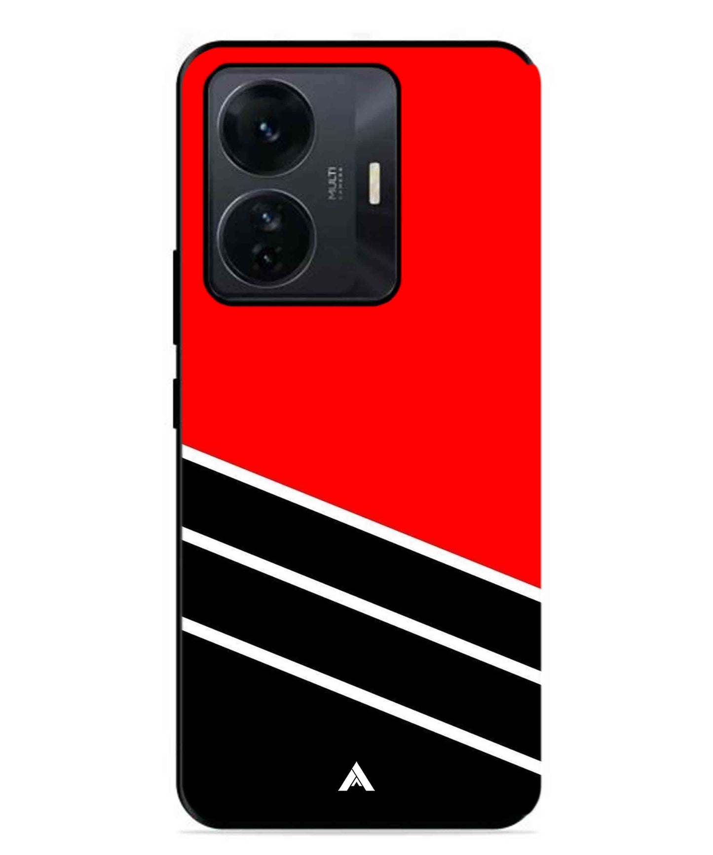 Stripe Pattern 7 Metal Back Cover Phone Case for Vivo T1 Pro