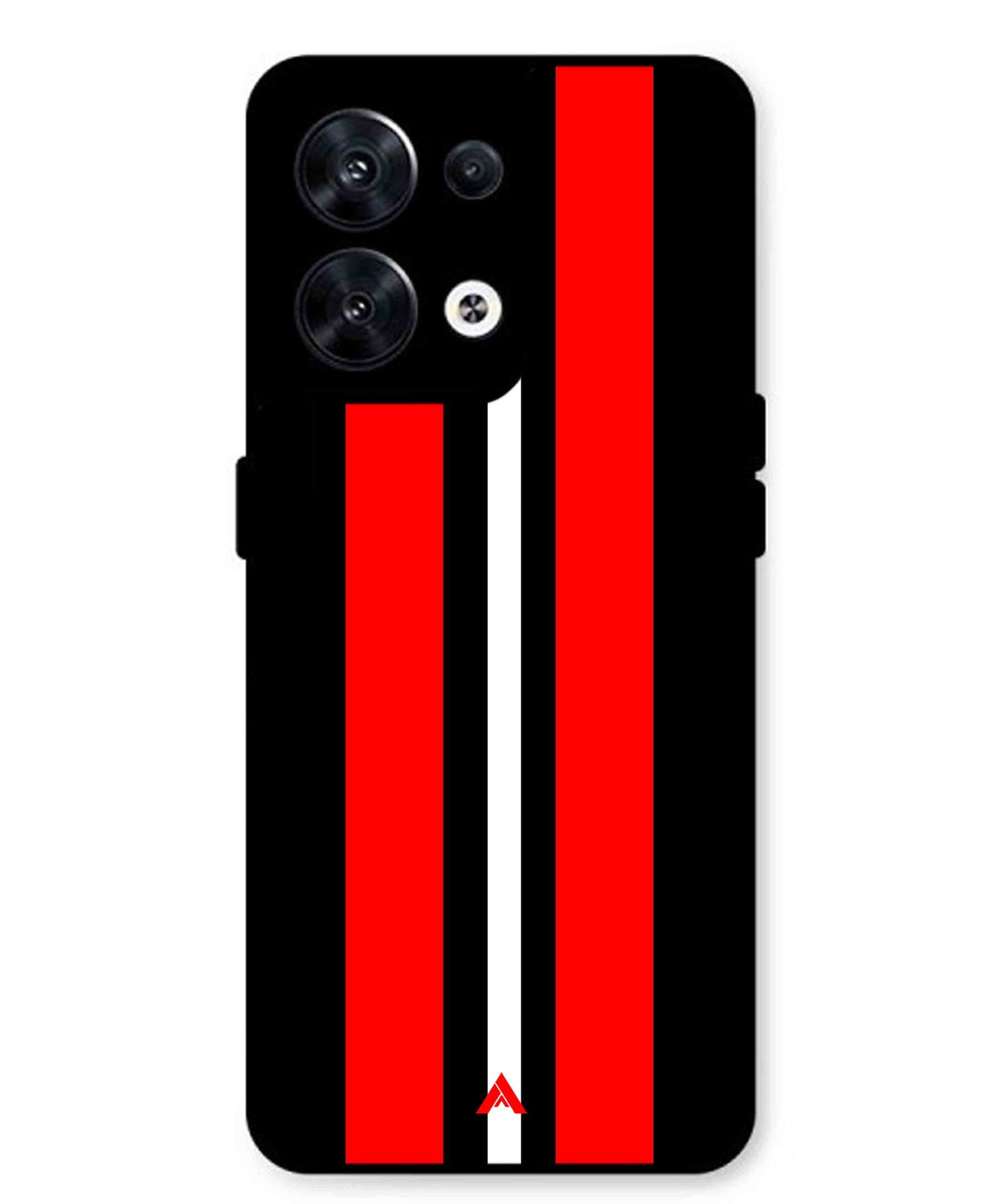 Stripe Pattern 8 Metal Back Cover Phone Case for Oppo Reno 10 Pro