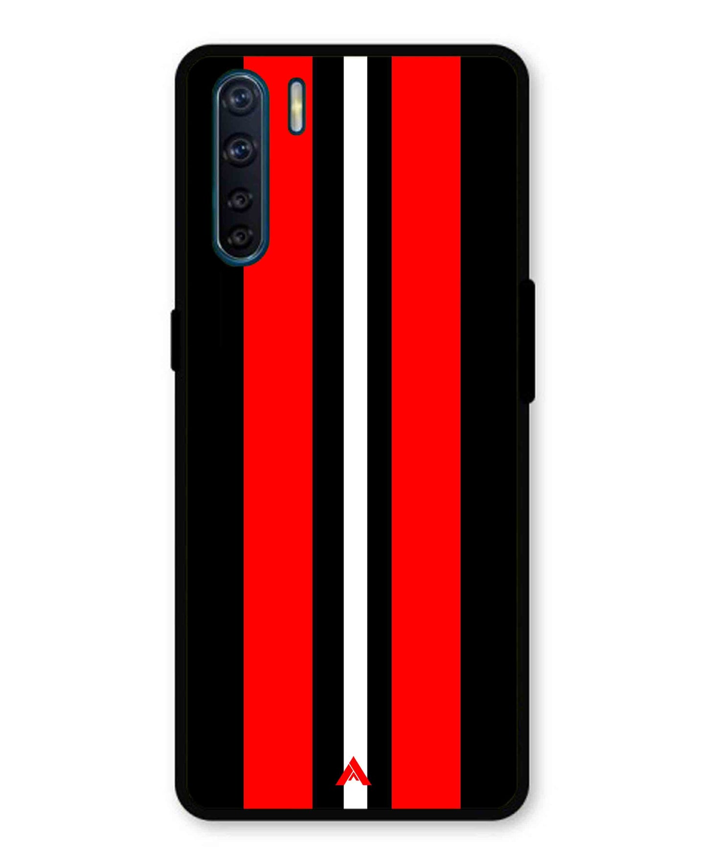 Stripe Pattern 8 Metal Back Cover Phone Case for Oppo Reno 3