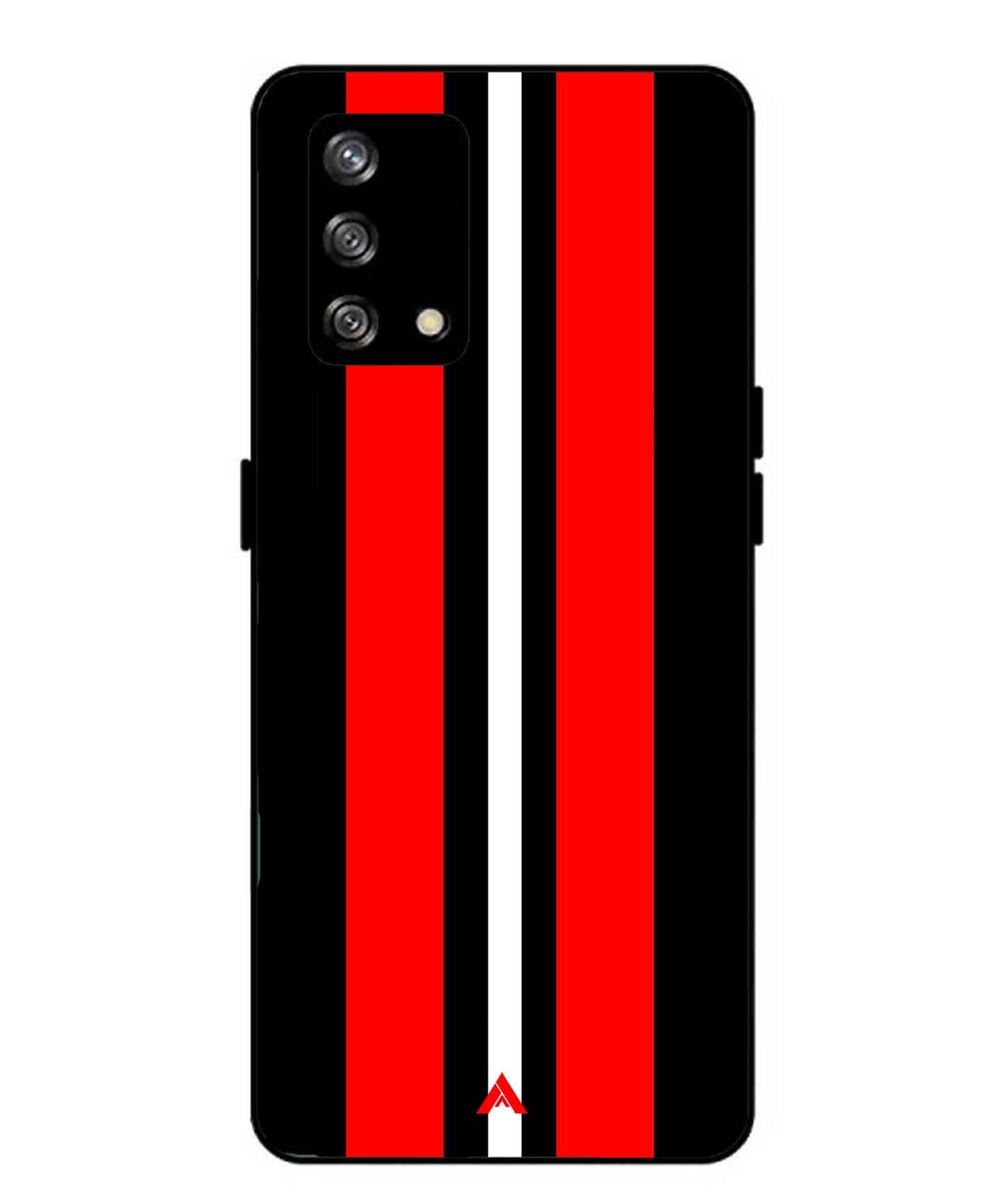 Stripe Pattern 8 Metal Back Cover Phone Case for Oppo Reno 4F
