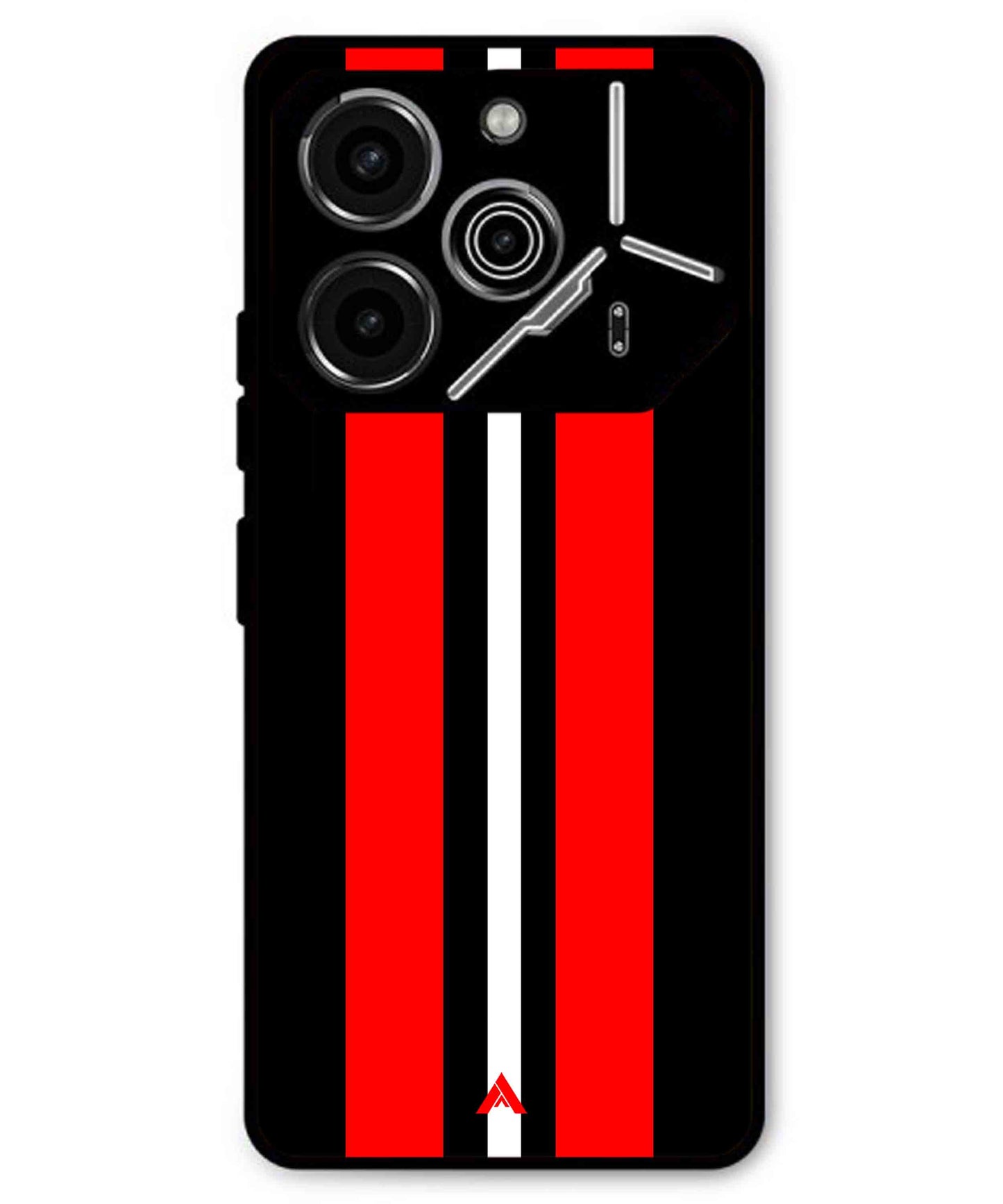 Stripe Pattern 8 Metal Back Cover Phone Case for Tecno Pova 6