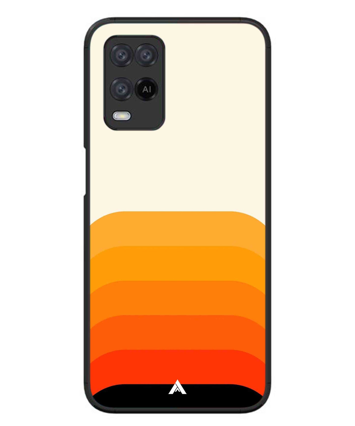 Stripe Pattern 9 Metal Back Cover Phone Case for Oppo A74