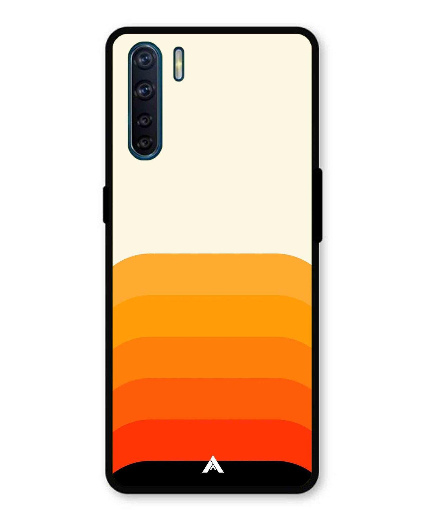 Stripe Pattern 9 Metal Back Cover Phone Case for Oppo Reno 3