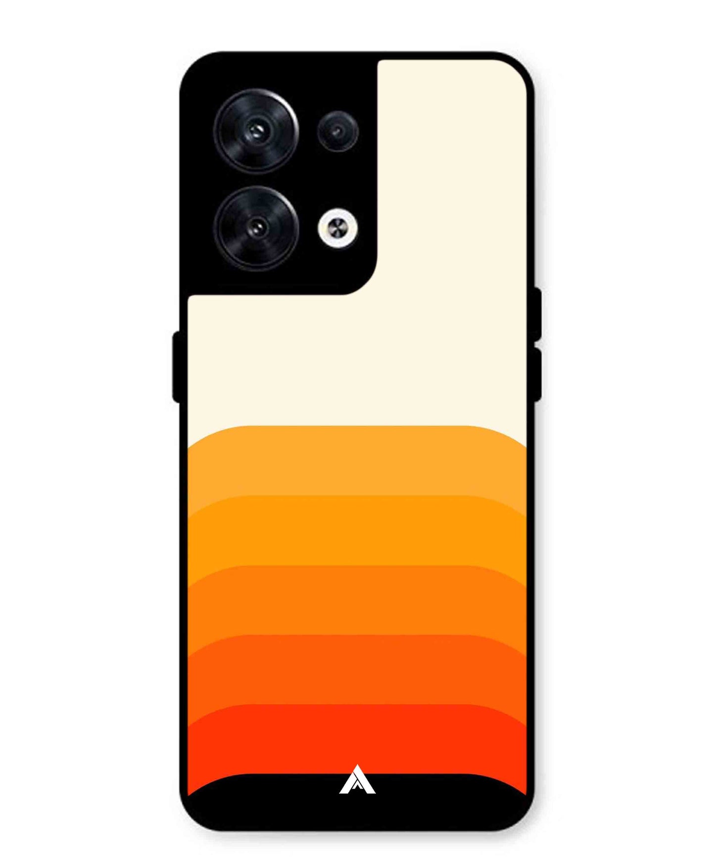 Stripe Pattern 9 Metal Back Cover Phone Case for Oppo Reno 8