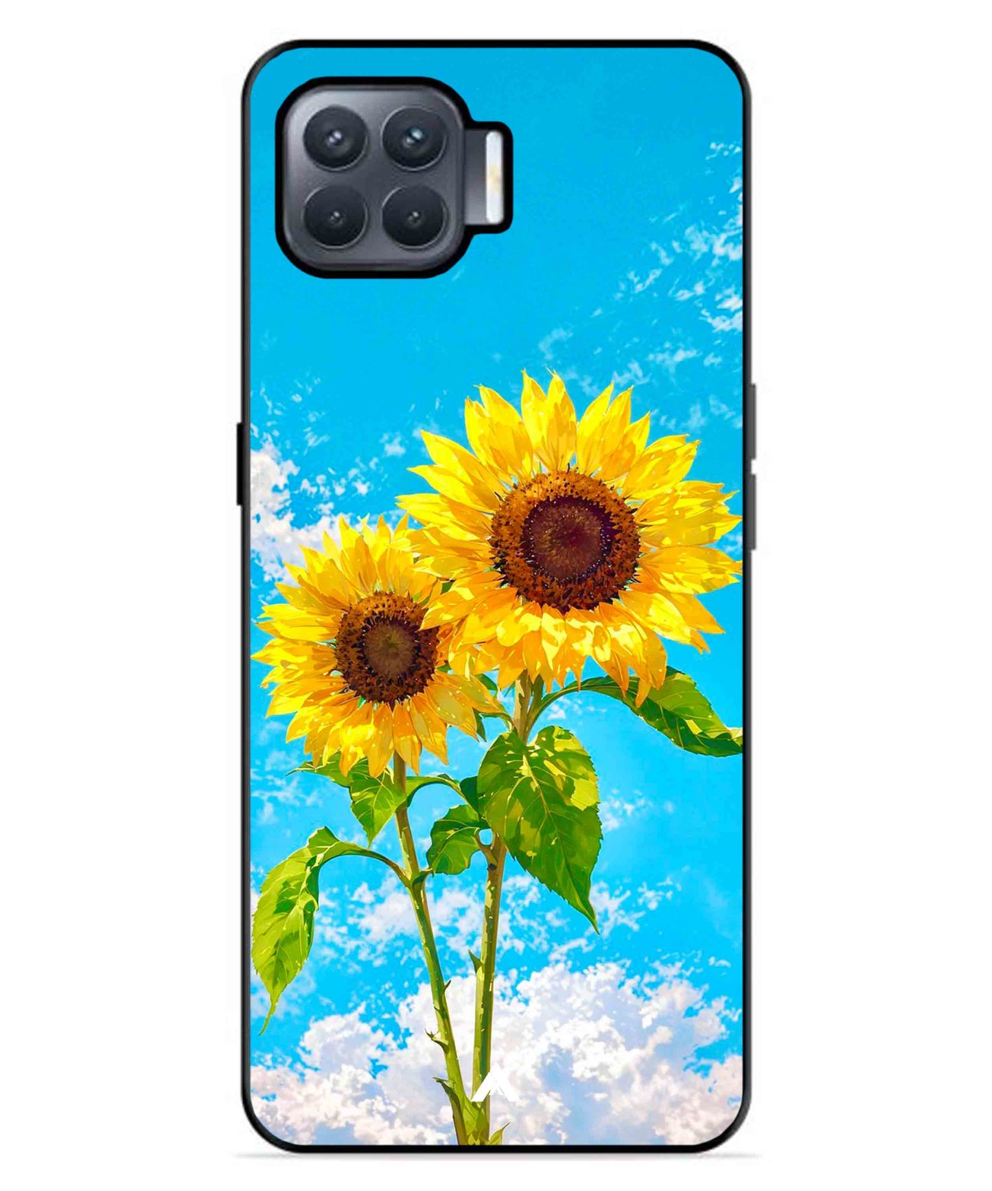Sunflower Metal Back Cover Phone Case for Oppo F17 Pro