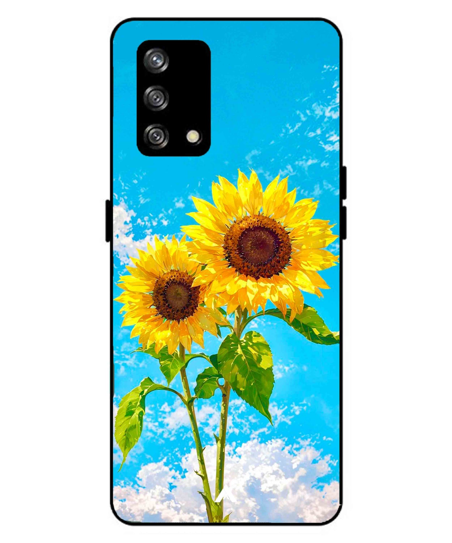Sunflower Metal Back Cover Phone Case for Oppo F19