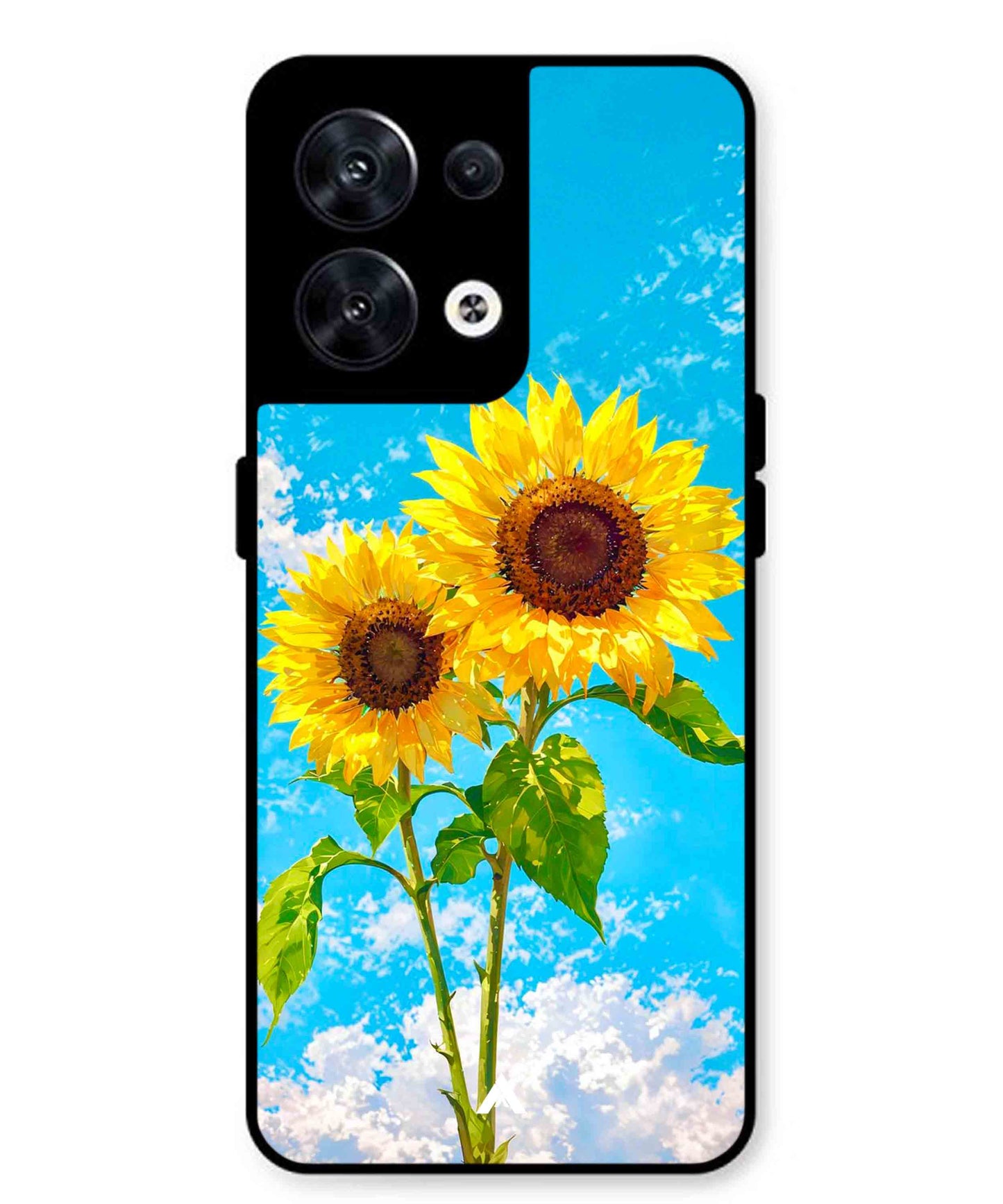 Sunflower Metal Back Cover Phone Case for Oppo Reno 10 Pro