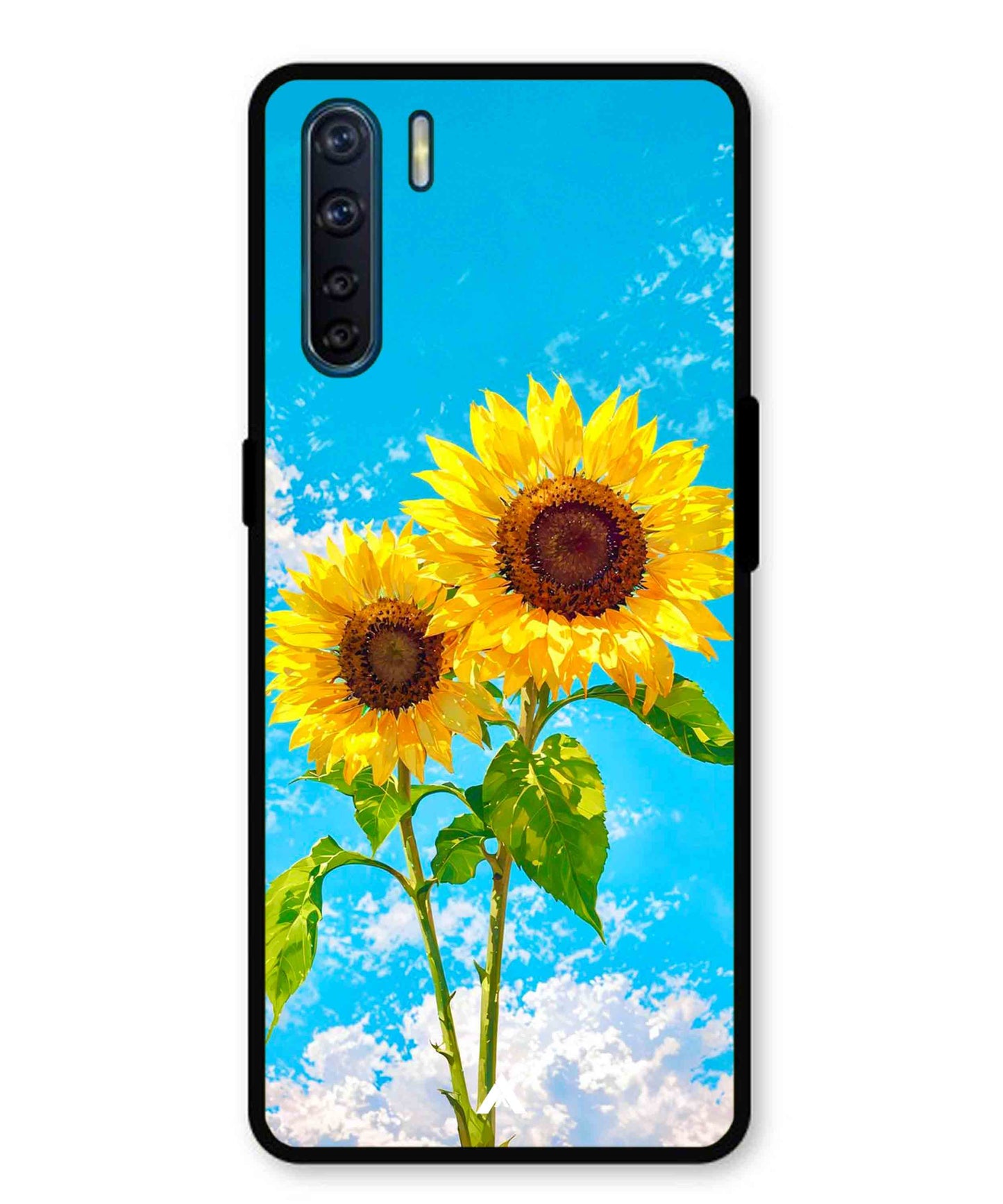 Sunflower Metal Back Cover Phone Case for Oppo Reno 3
