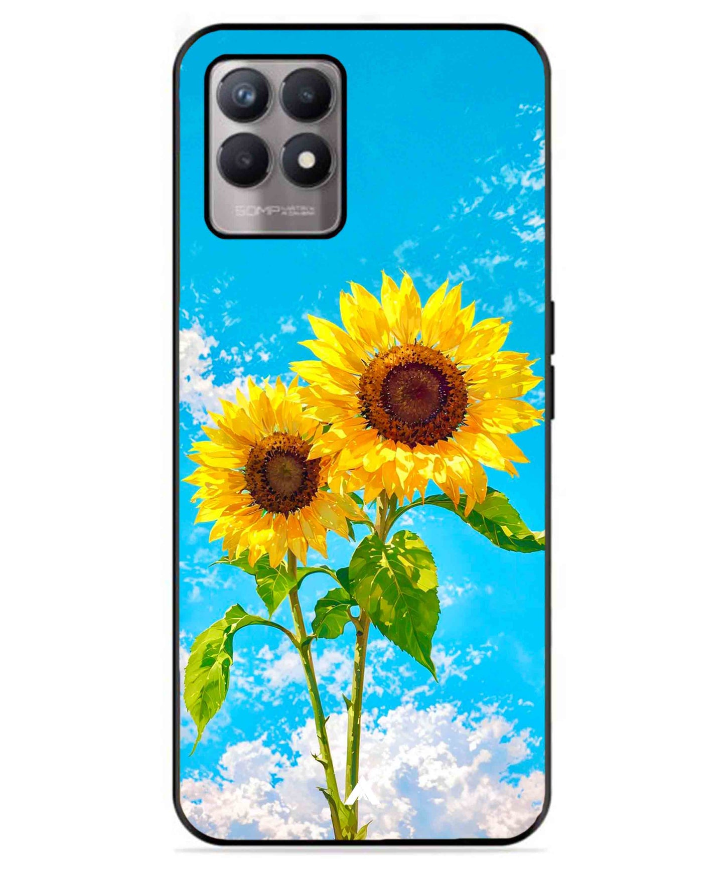 Sunflower Metal Back Cover Phone Case for Realme 8 4G