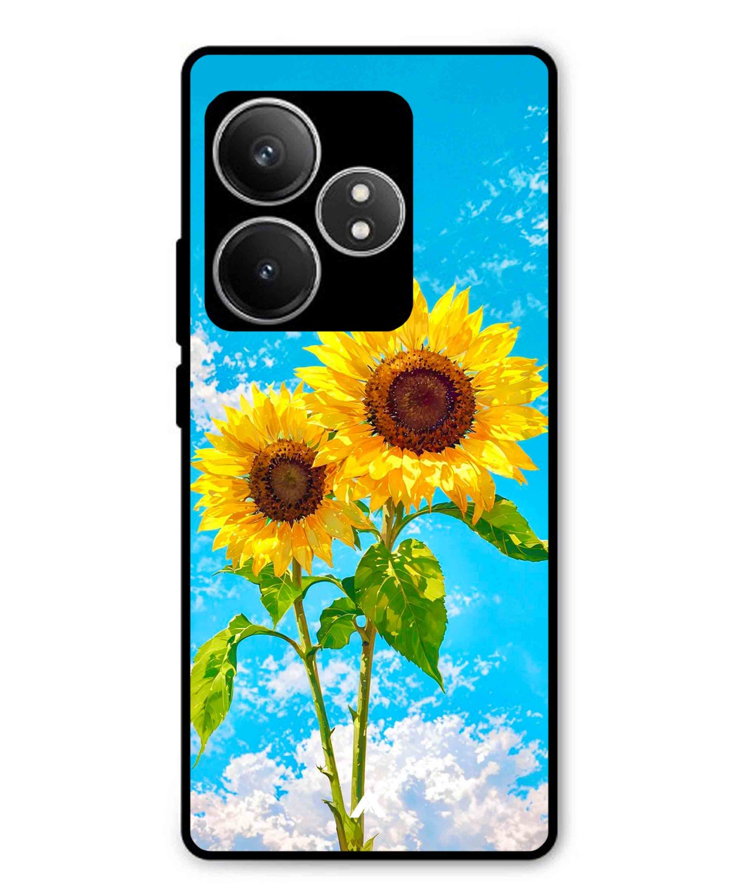 Sunflower Metal Back Cover Phone Case for Realme GT 6T