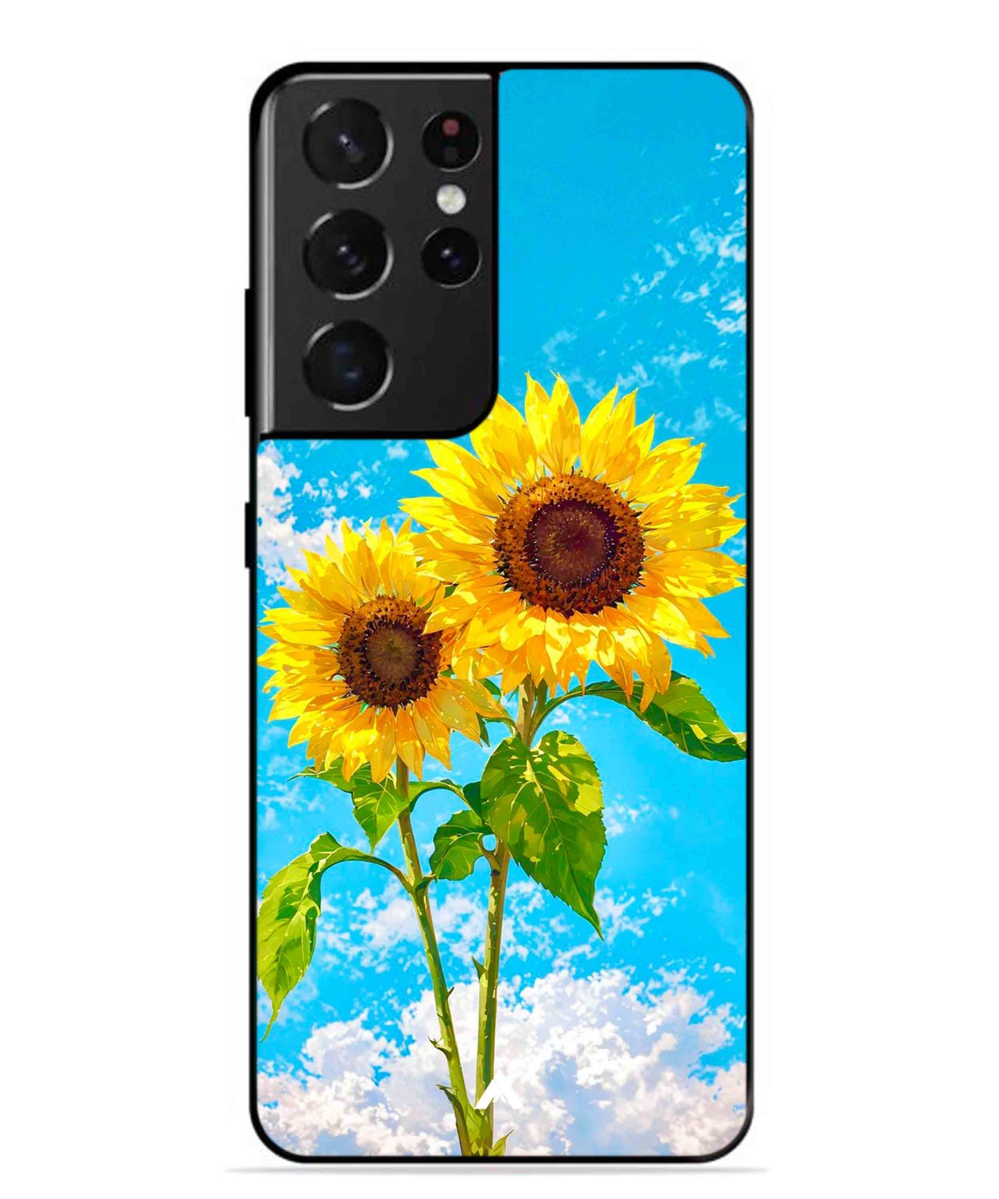 Sunflower Metal Back Cover Phone Case for Samsung Galaxy S21 Ultra