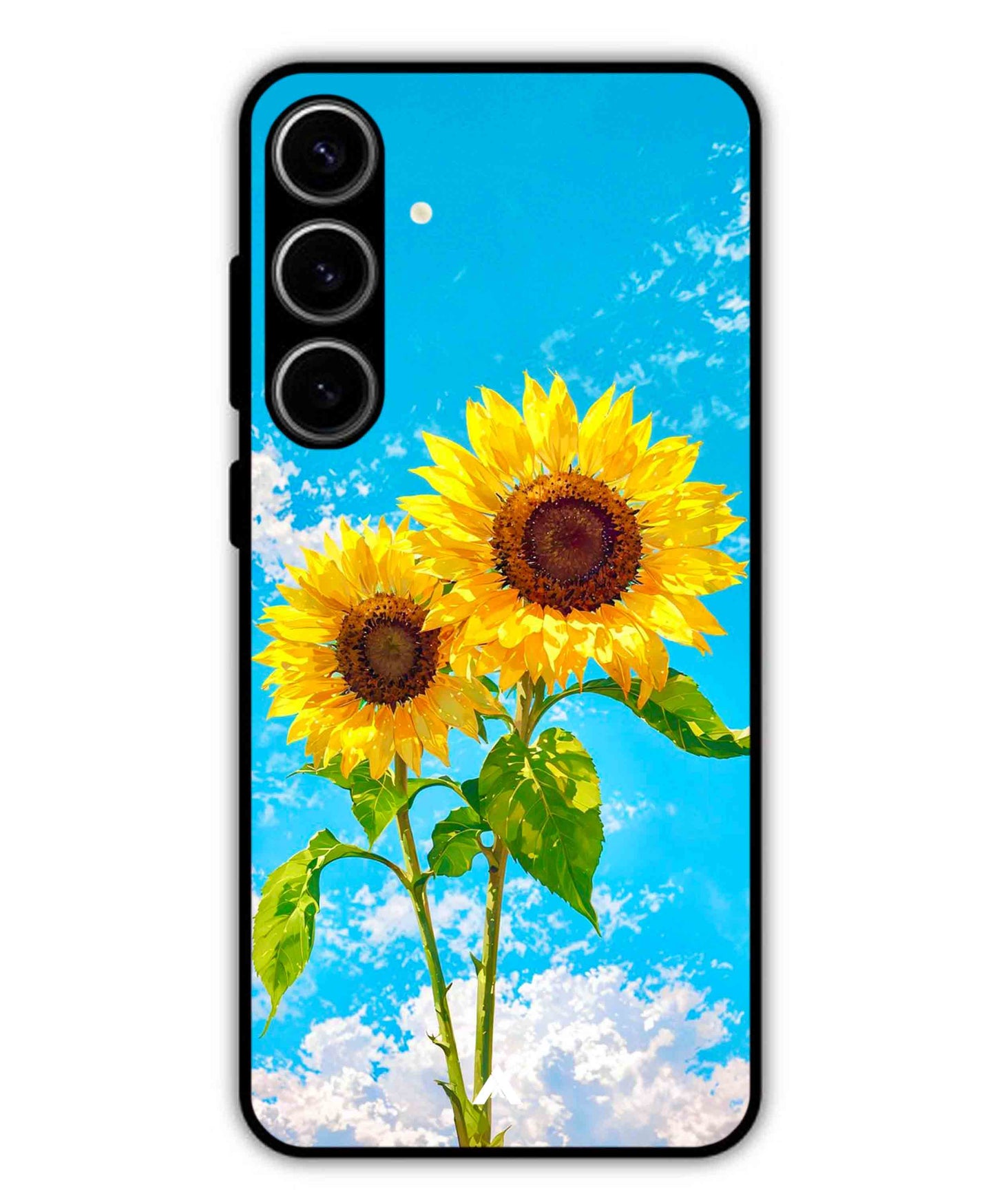 Sunflower Metal Back Cover Phone Case for Samsung Galaxy S24 Plus