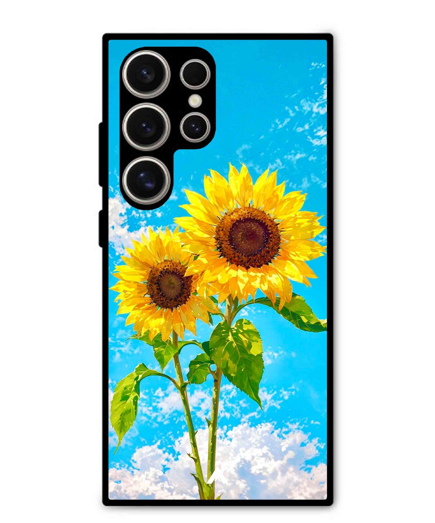 Sunflower Metal Back Cover Phone Case for Samsung Galaxy S24 Ultra