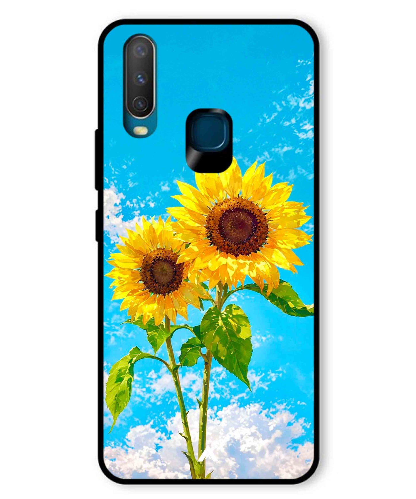 Sunflower Metal Back Cover Phone Case for Vivo Y15