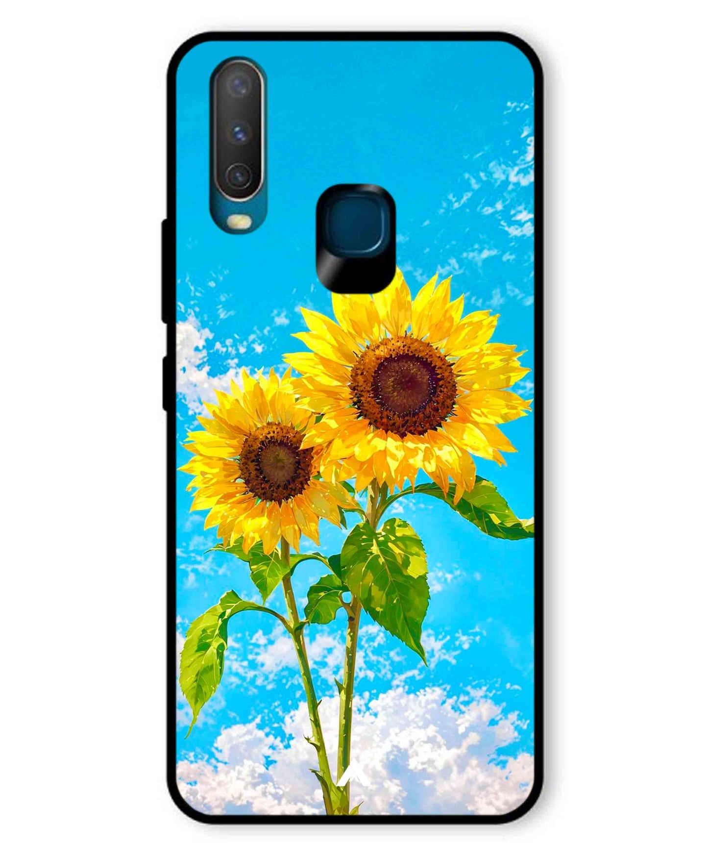 Sunflower Metal Back Cover Phone Case for Vivo Y17