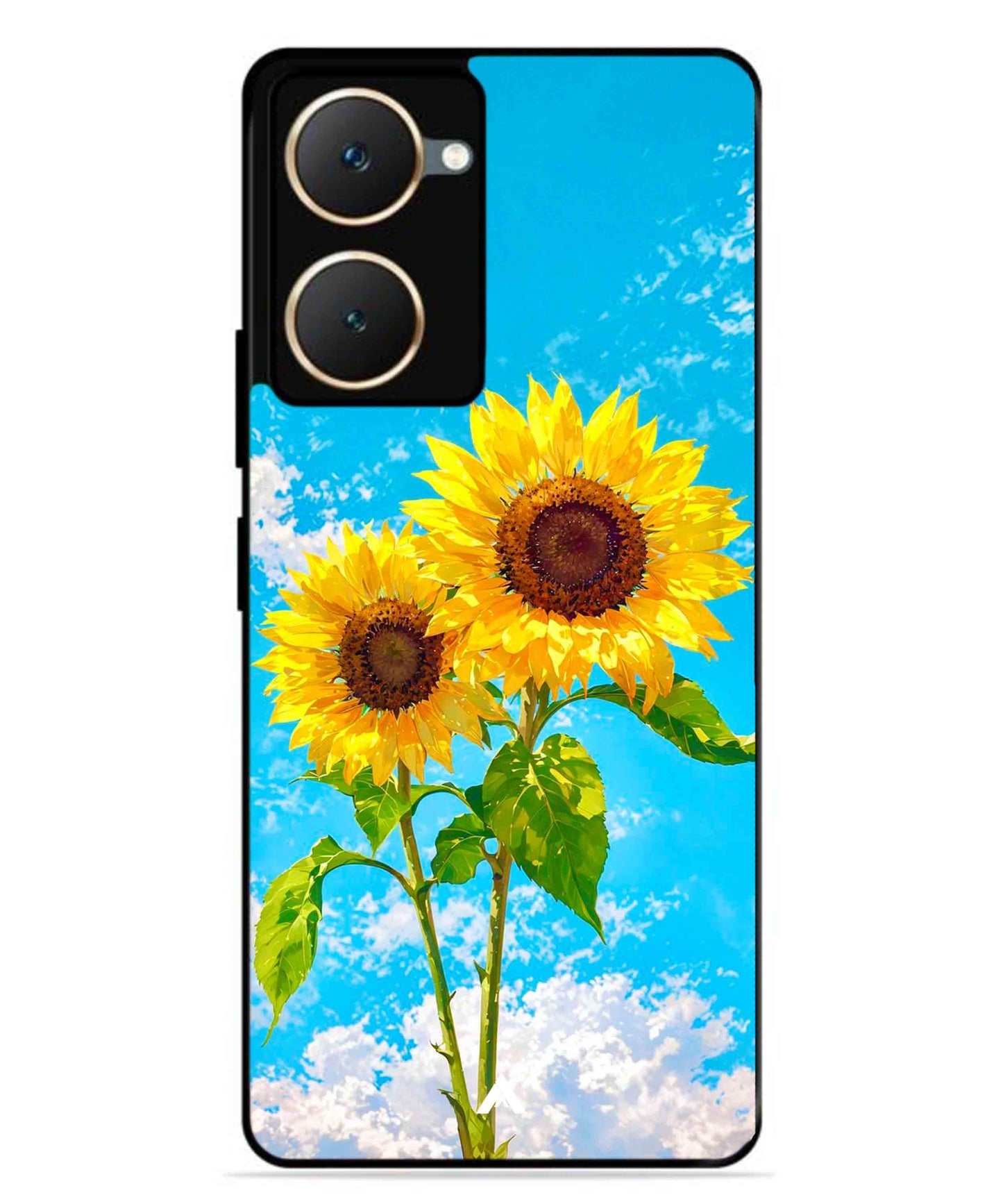 Sunflower Metal Back Cover Phone Case for Vivo Y18