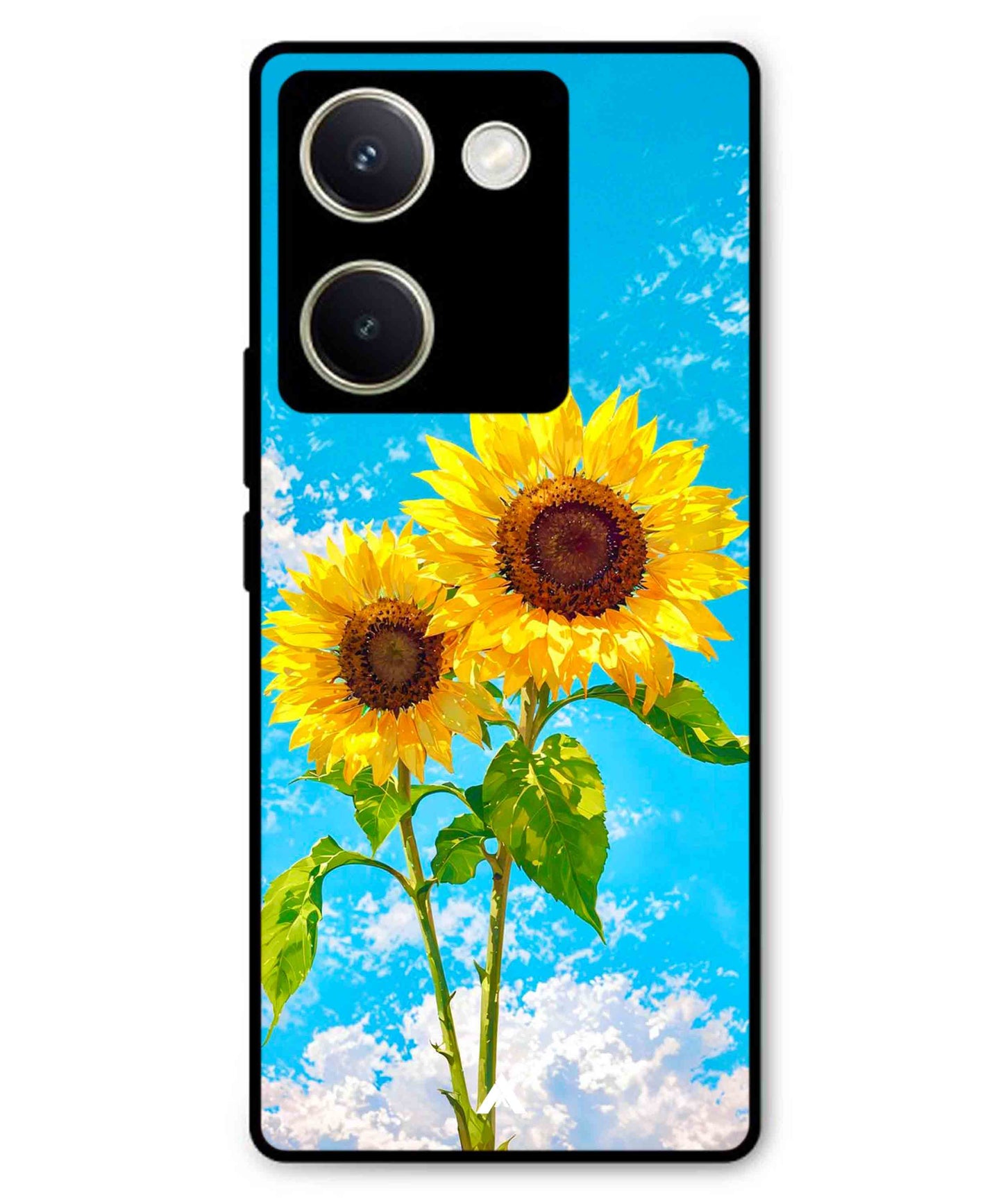 Sunflower Metal Back Cover Phone Case for Vivo Y300 Plus