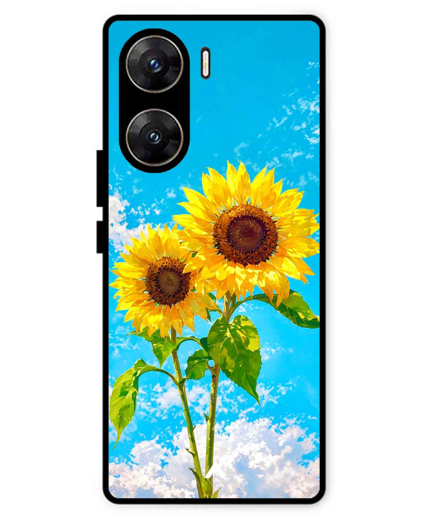 Sunflower Metal Back Cover Phone Case for Vivo v29e